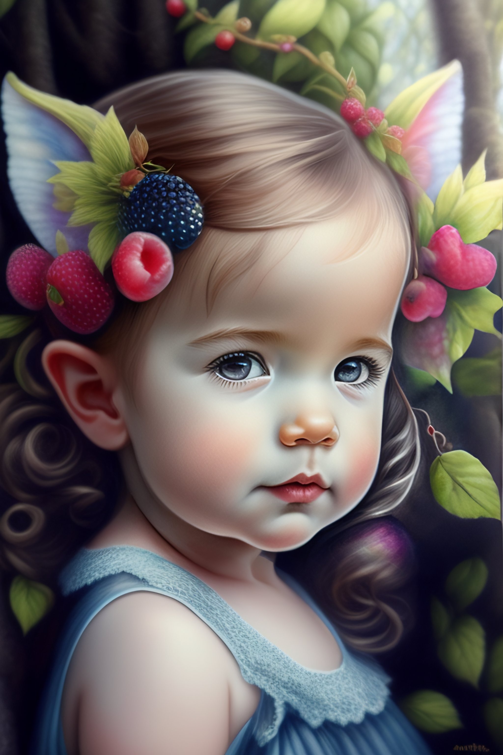 Lexica - Hyper realistic full figure pencil drawing 2ears toddler berry ...