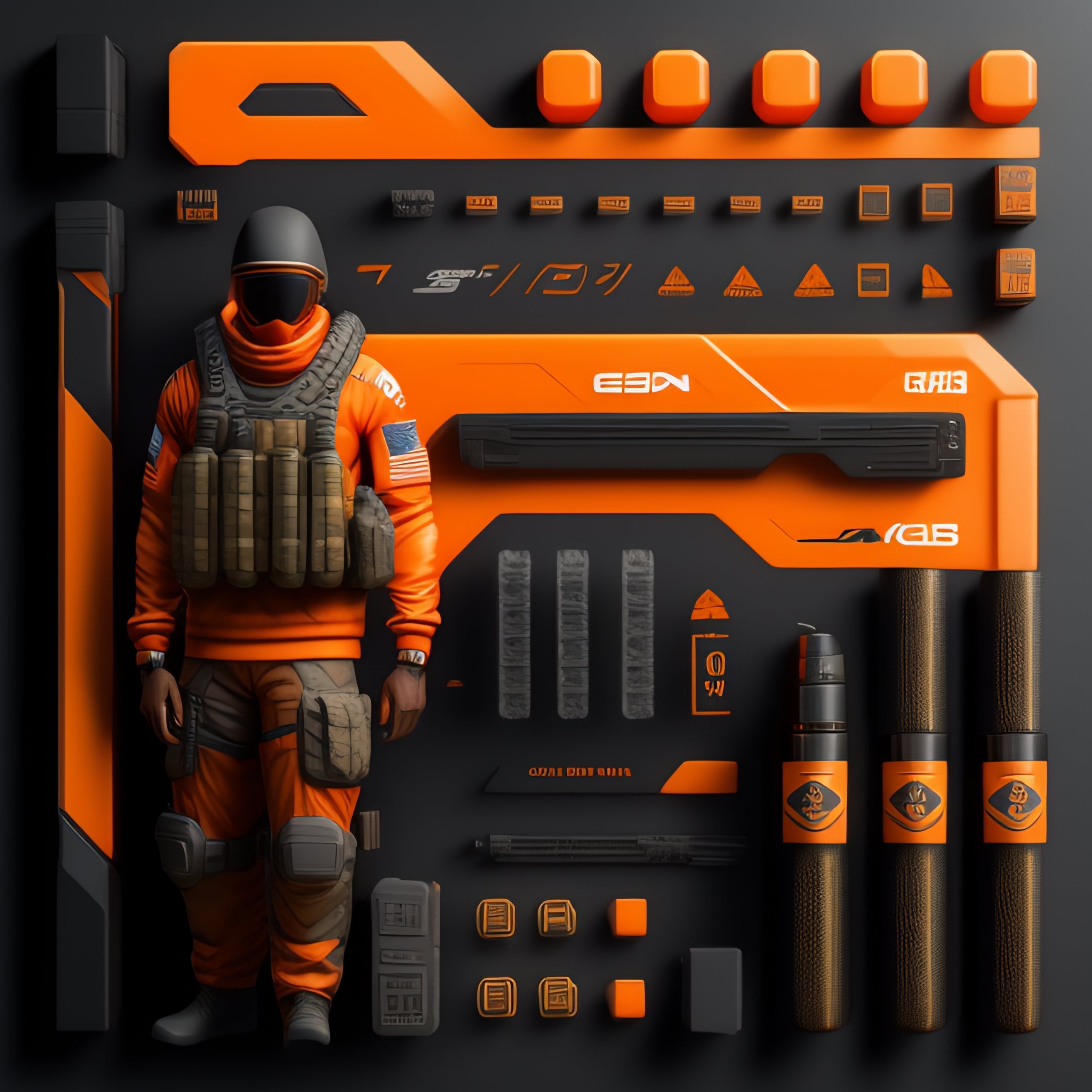 Lexica - CS-GO deluxe Terrorist skin player, symbols, orange color ...