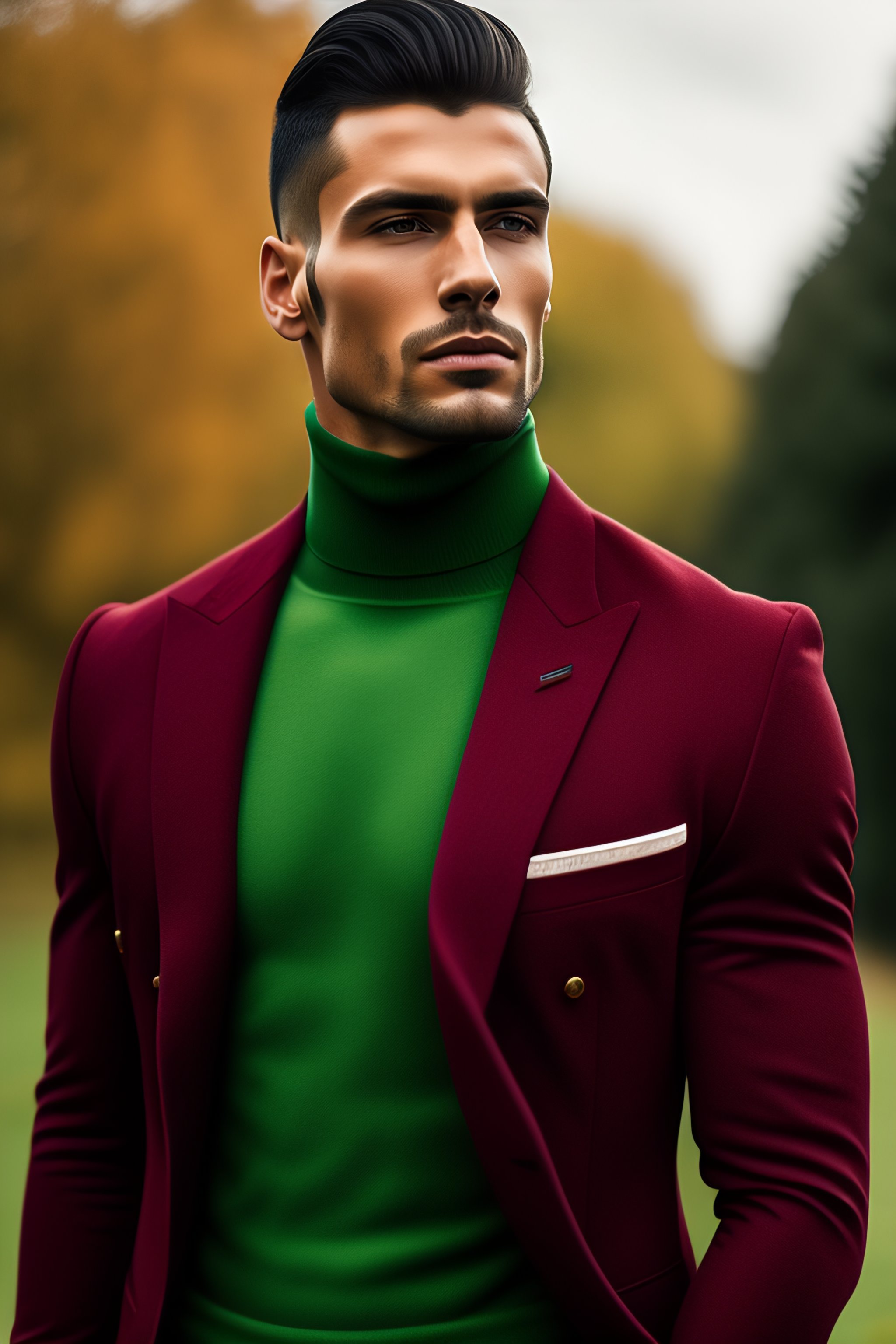 Maroon suit hot sale with turtleneck