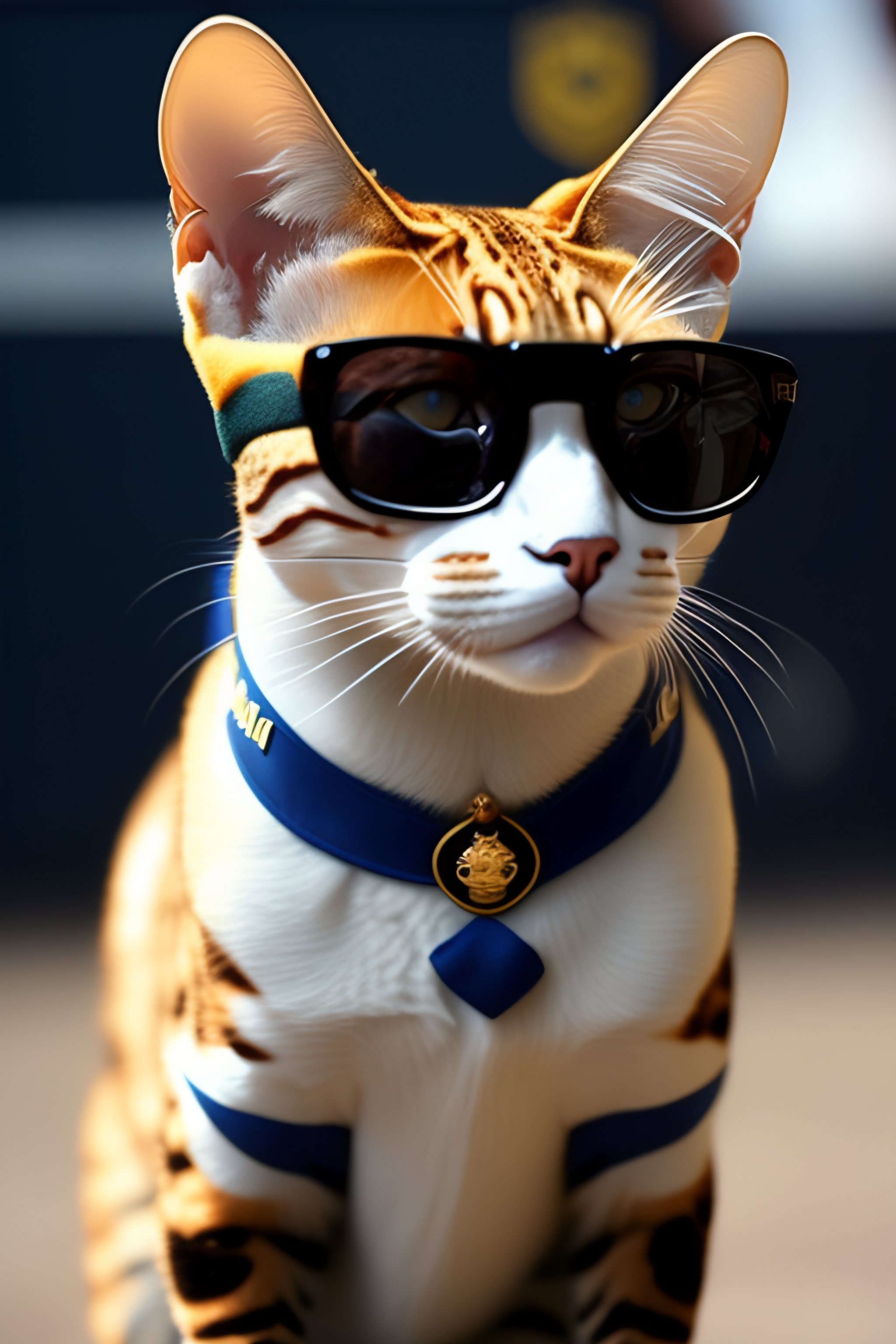 Lexica - An anthropomorphic spectacled cat in a Colombian police suit ...