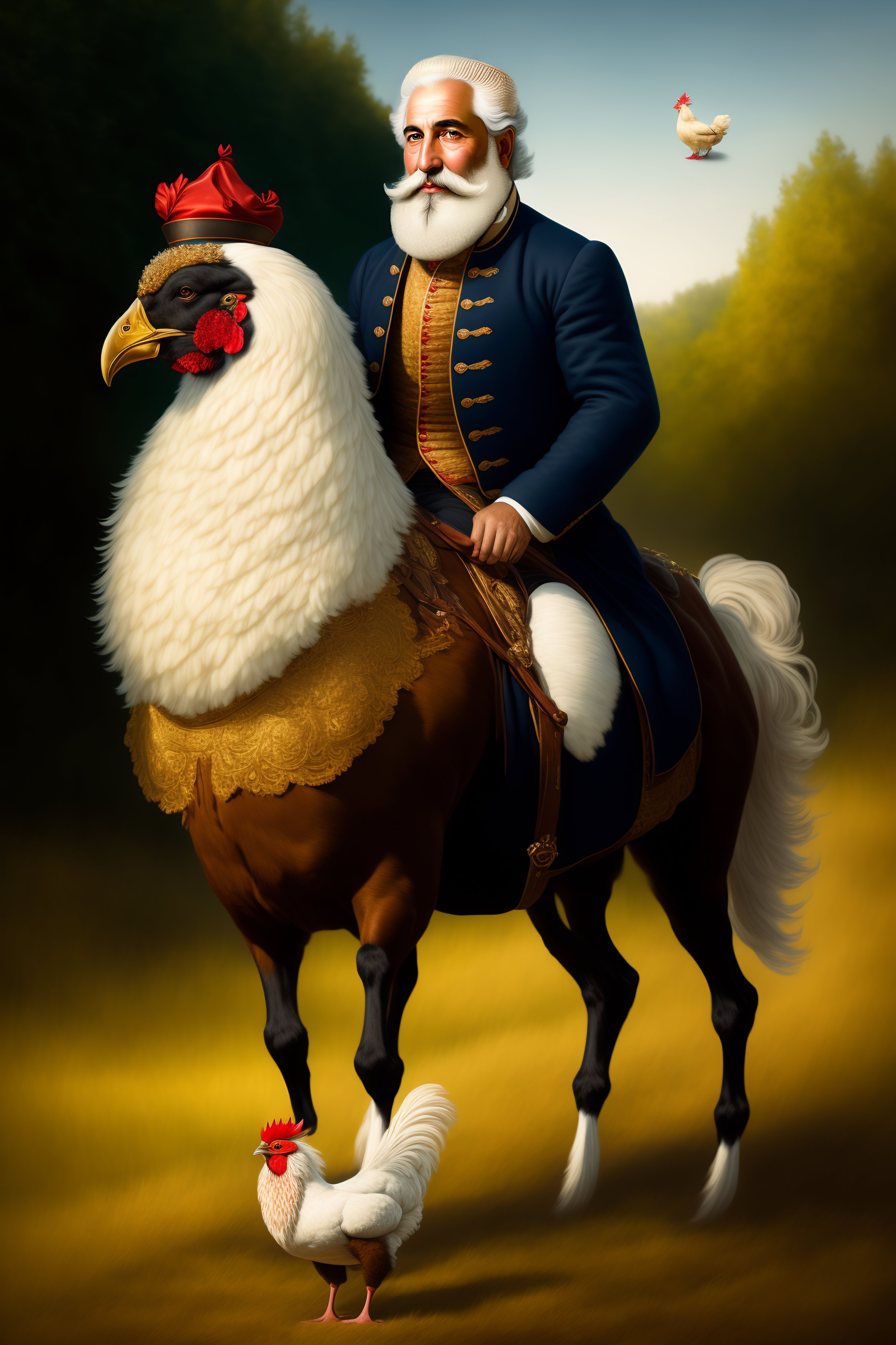 Lexica - 18th century style Jewish man with a white beard riding a ...