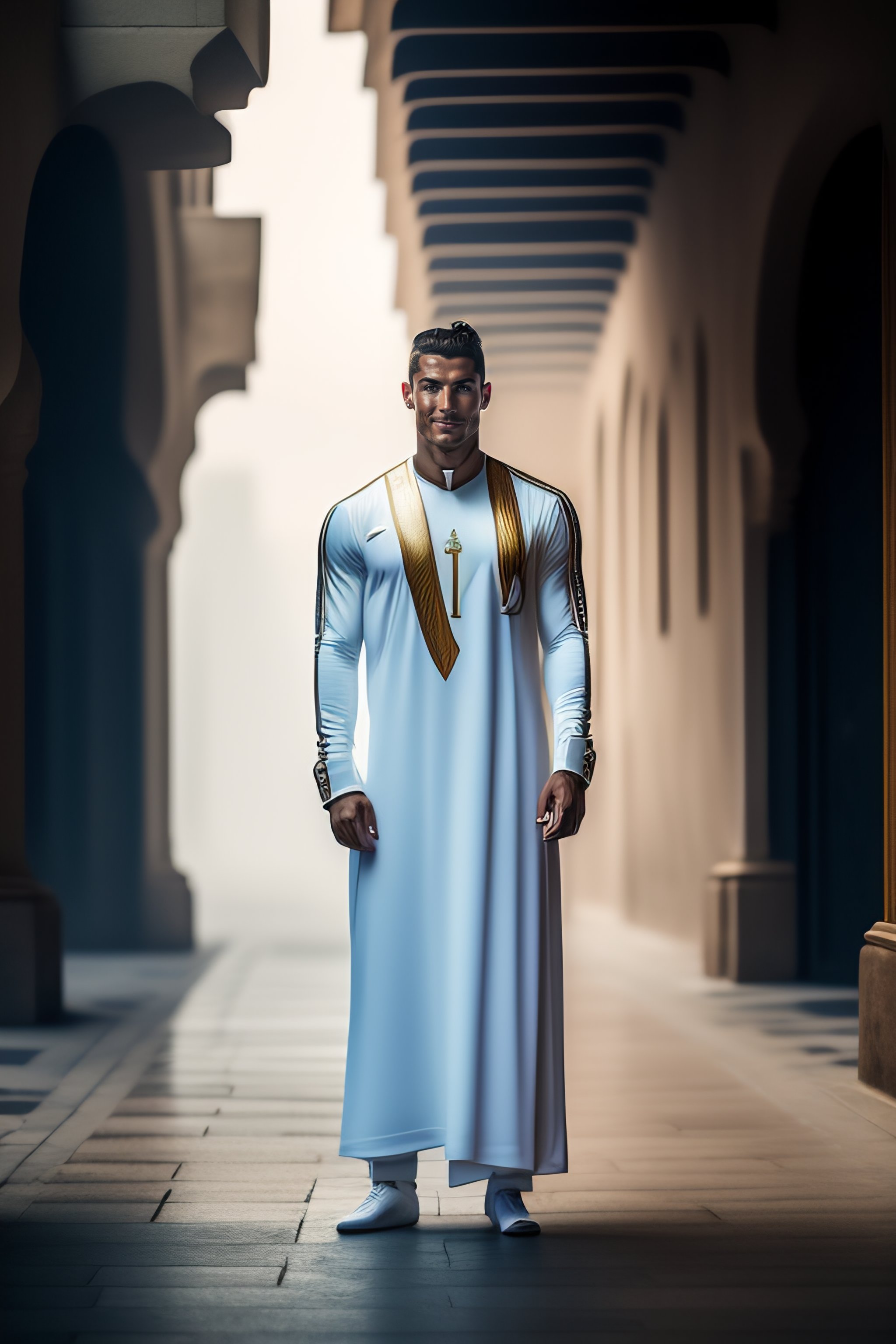Lexica - Portrait of Cristiano Ronaldo as a a Saudi Arabian prince