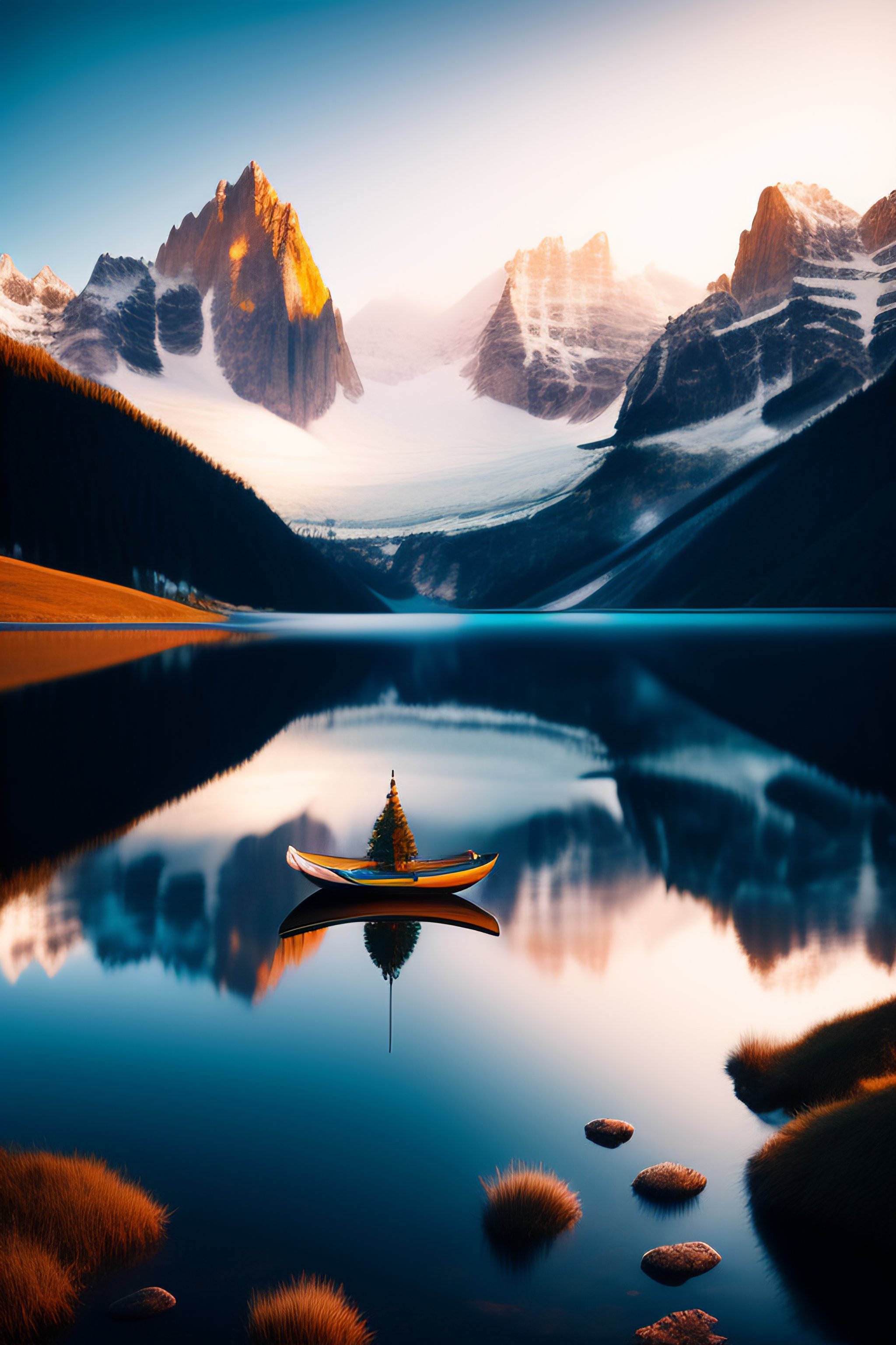 Lexica - A beautiful floating island with a painter with a easel by ...