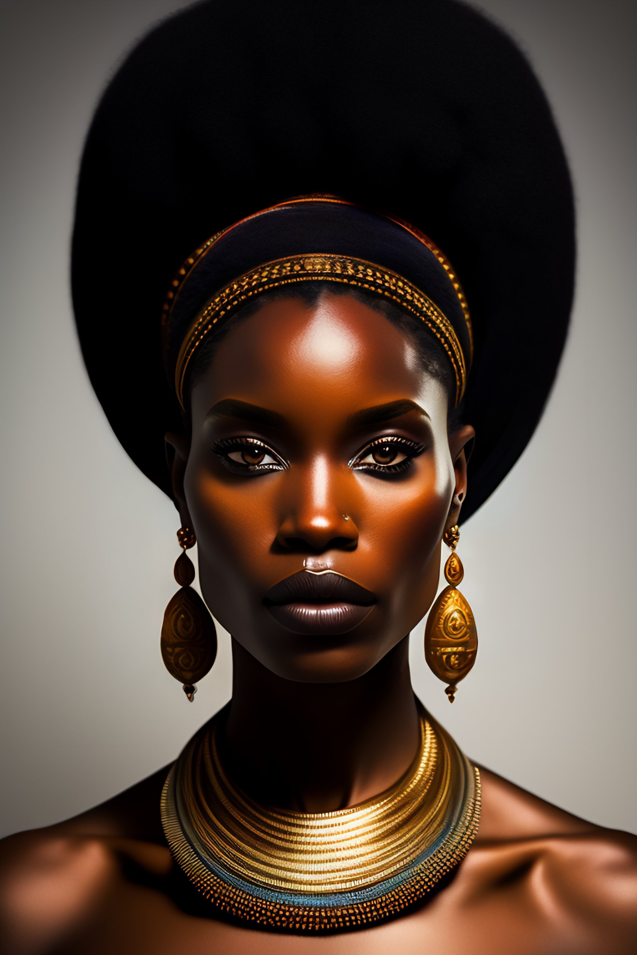 Lexica - Photograph of a symmetrical portrait of a African goddess