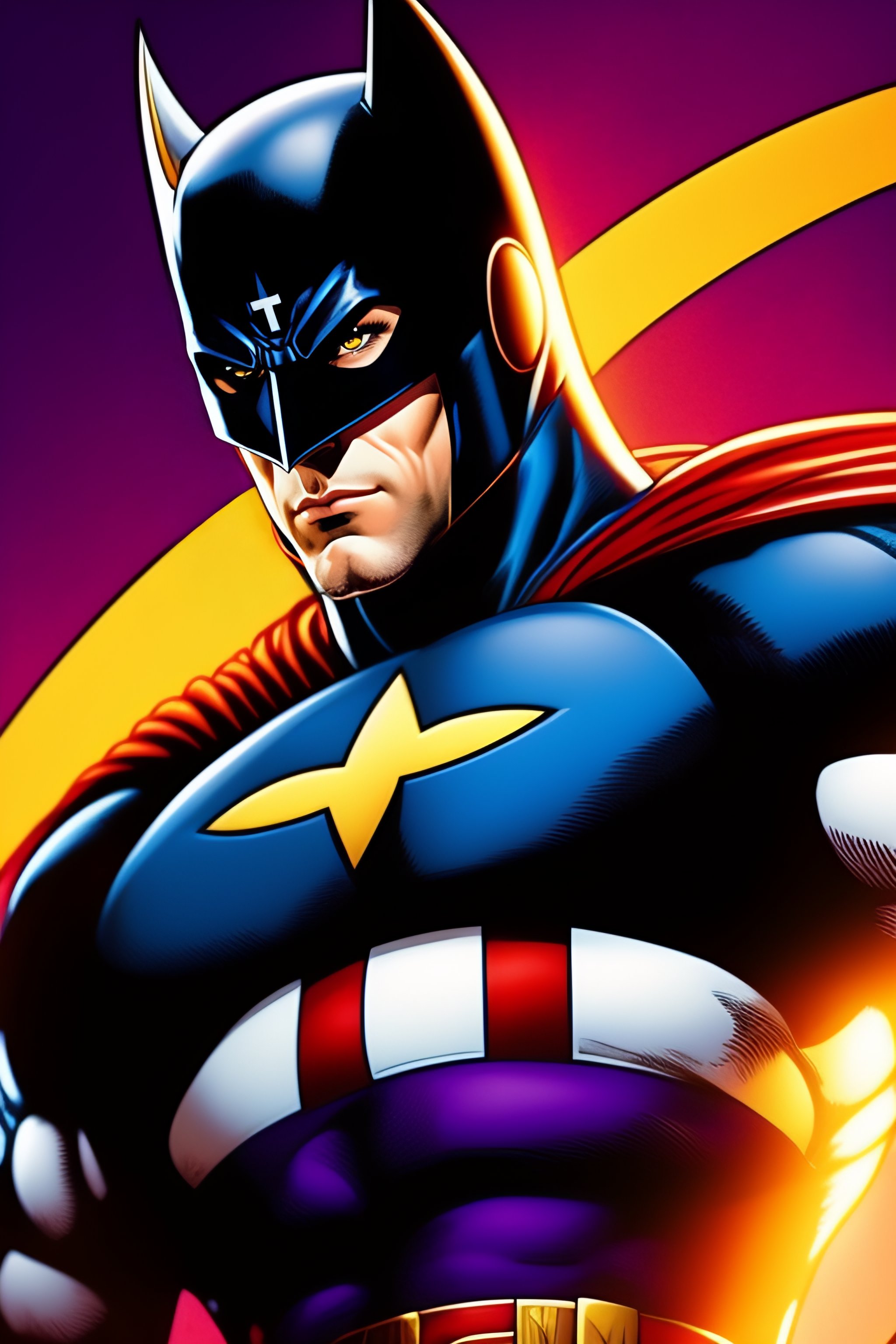 Lexica - Captain America as Batman, comics style