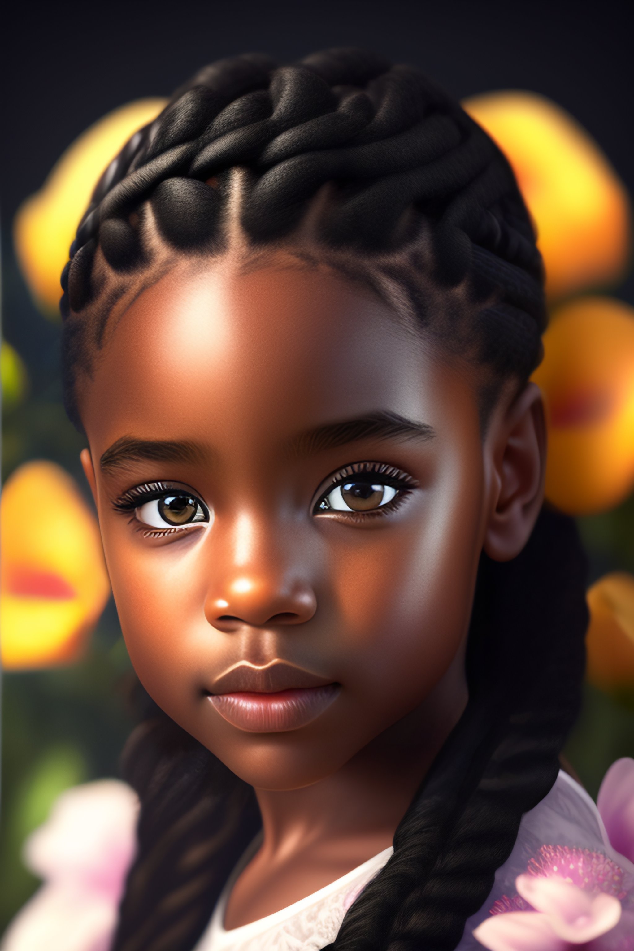 Lexica - Photo realistic closeup portrait of sweet baby girl , black ...