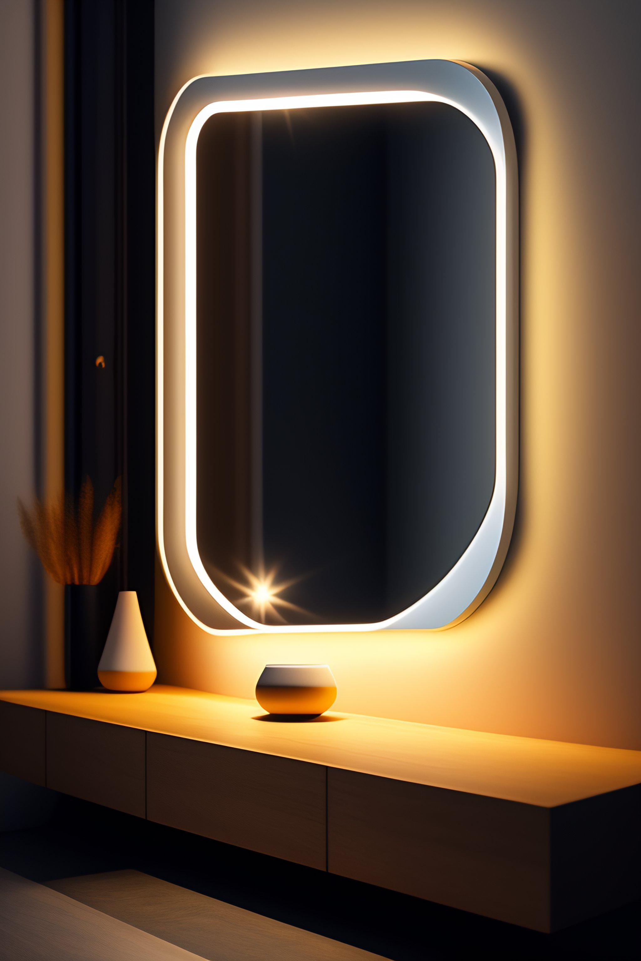 Lexica No reflection in the mirror, only light