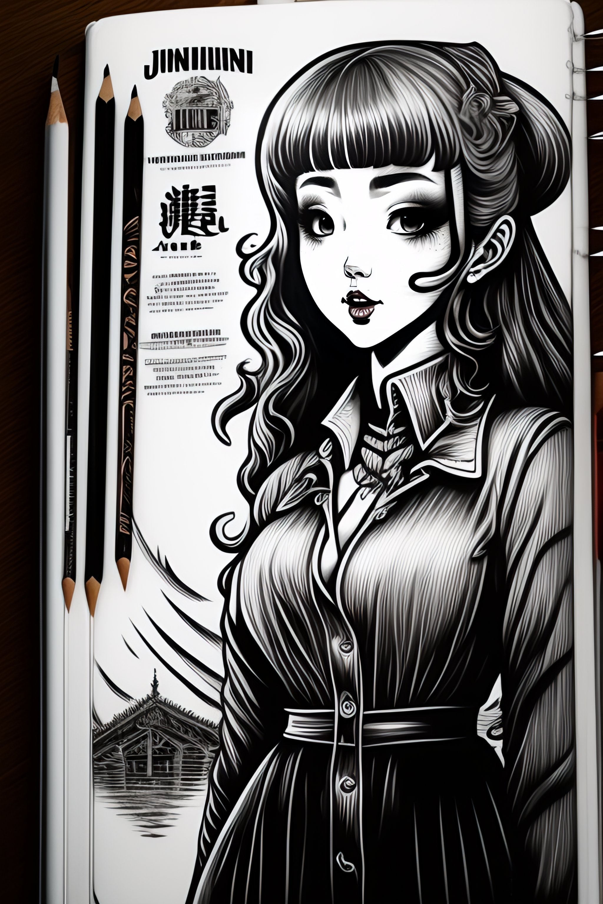 Lexica - Drawing in the style of Junji ito