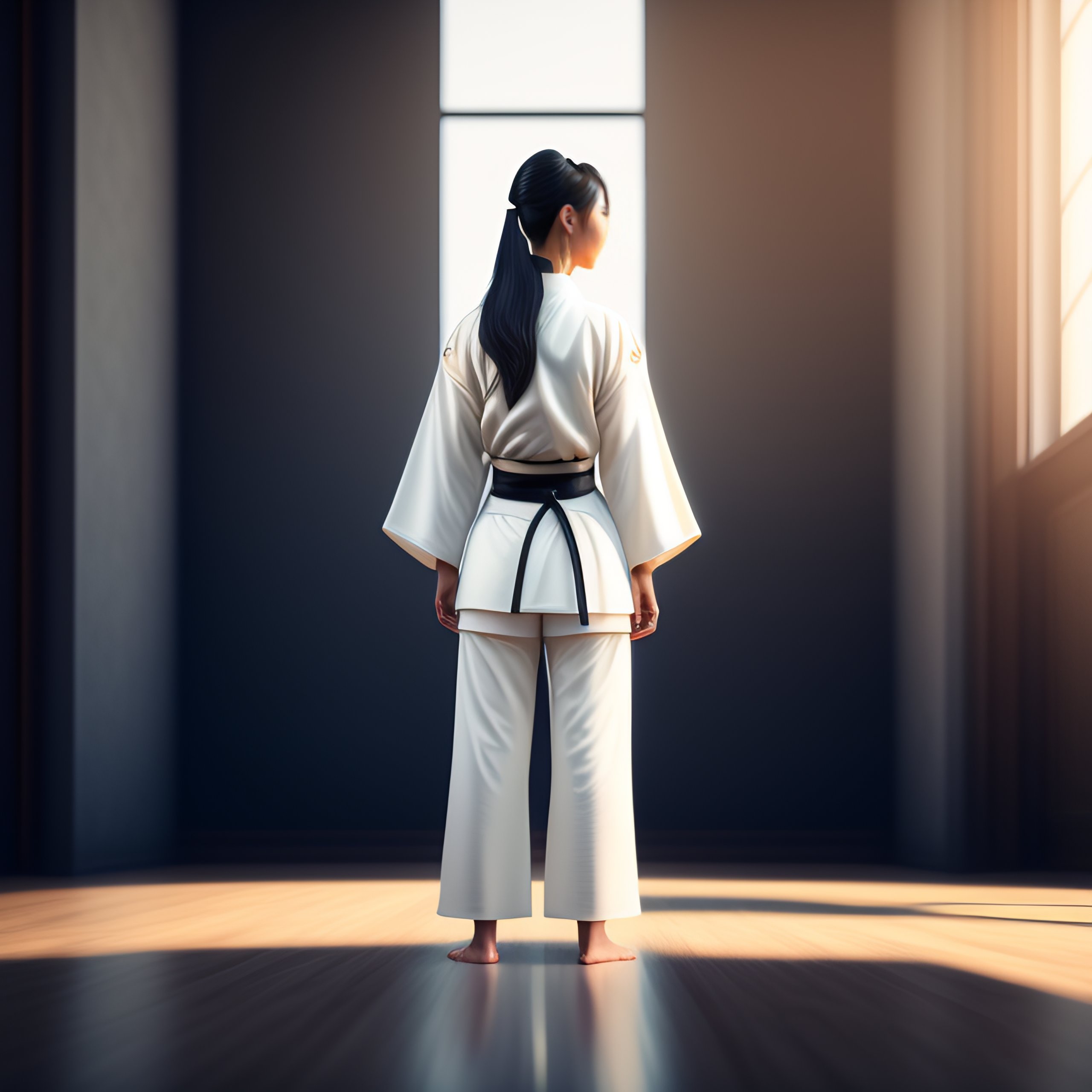 Lexica - Art of aikido girl, girl in dojo hitting the air, 20 years ...