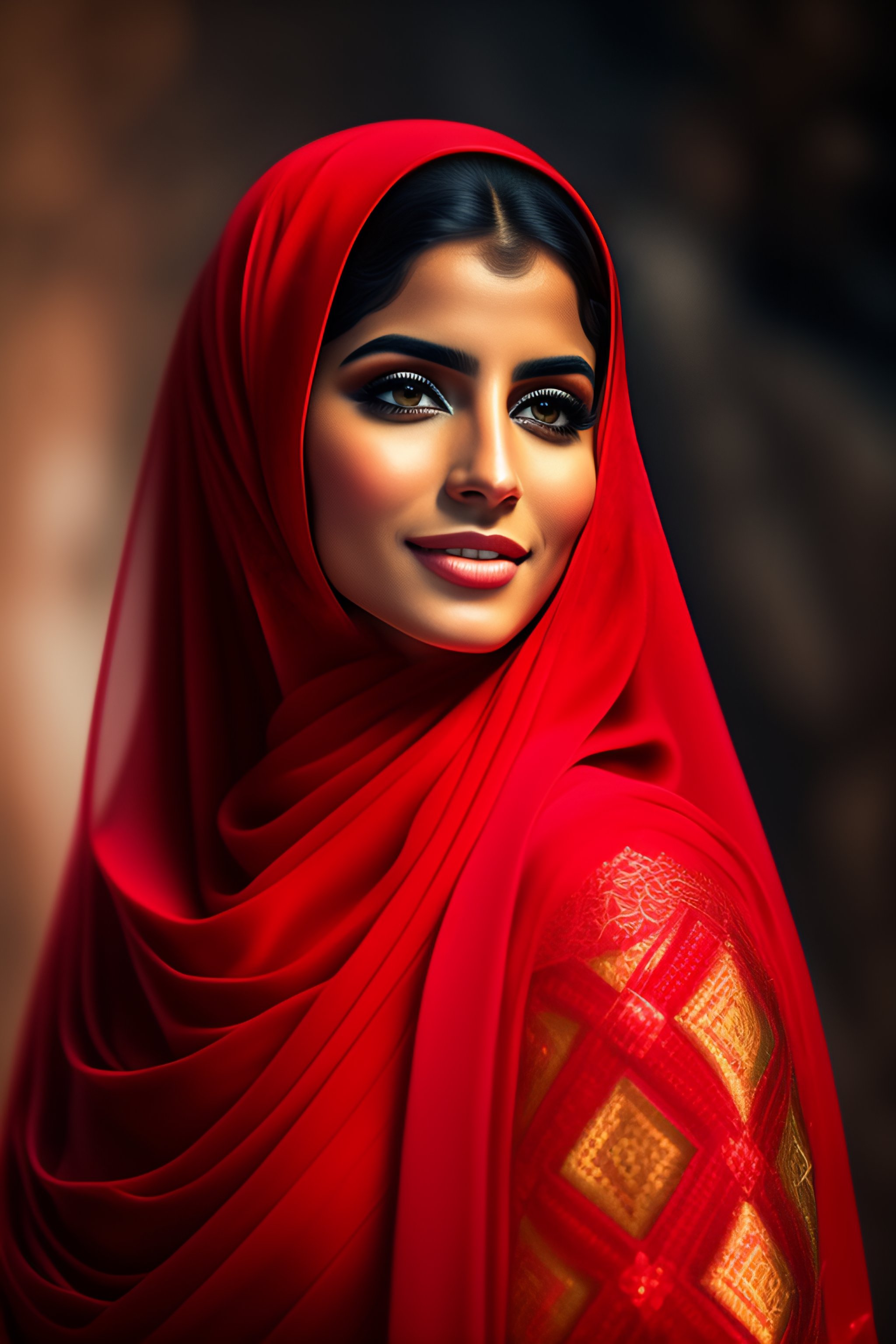 Lexica Arabian Girl Dressed With Red Clothes