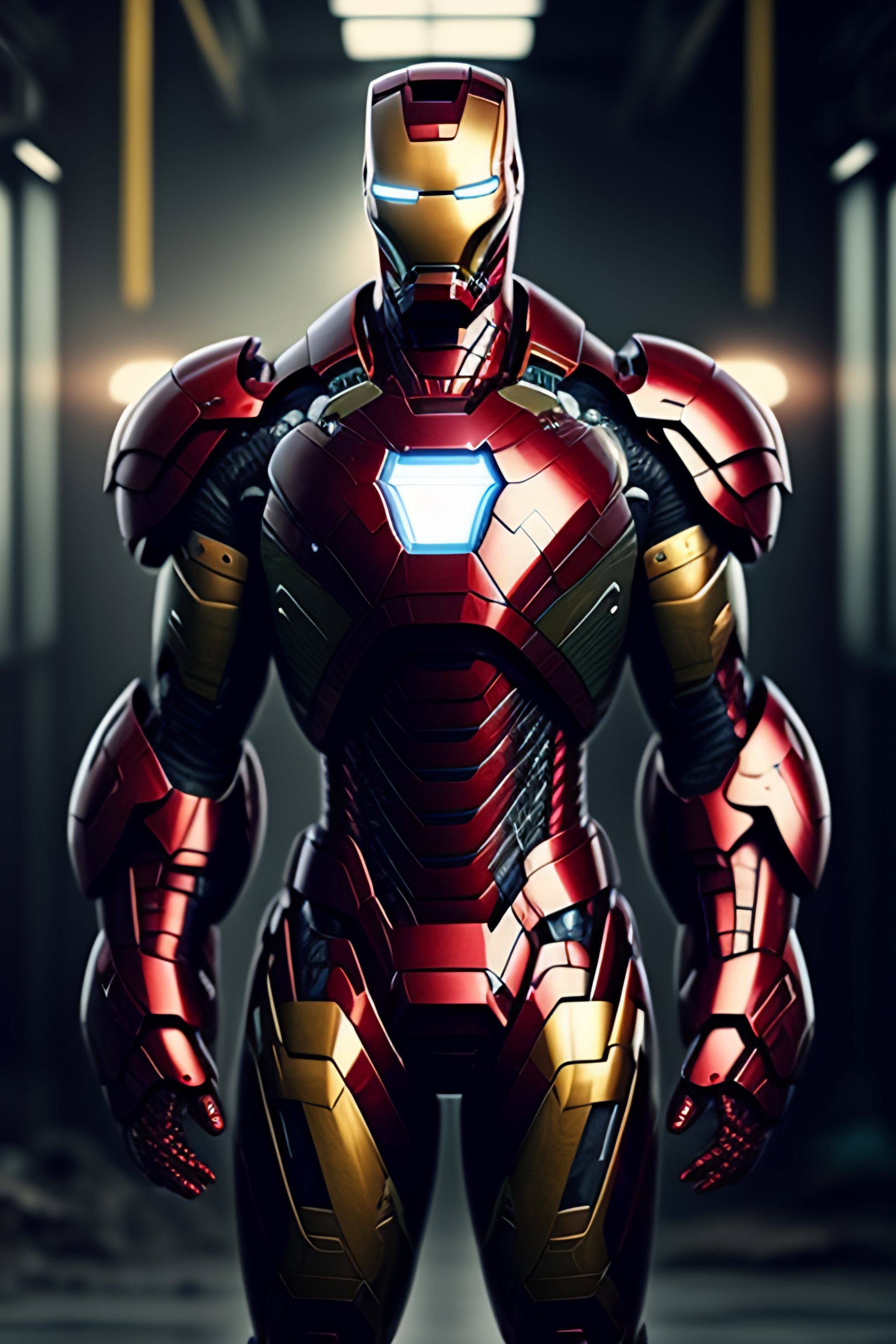 Lexica - Iron man armour,destroyed in a cold green abandoned laboratory ...