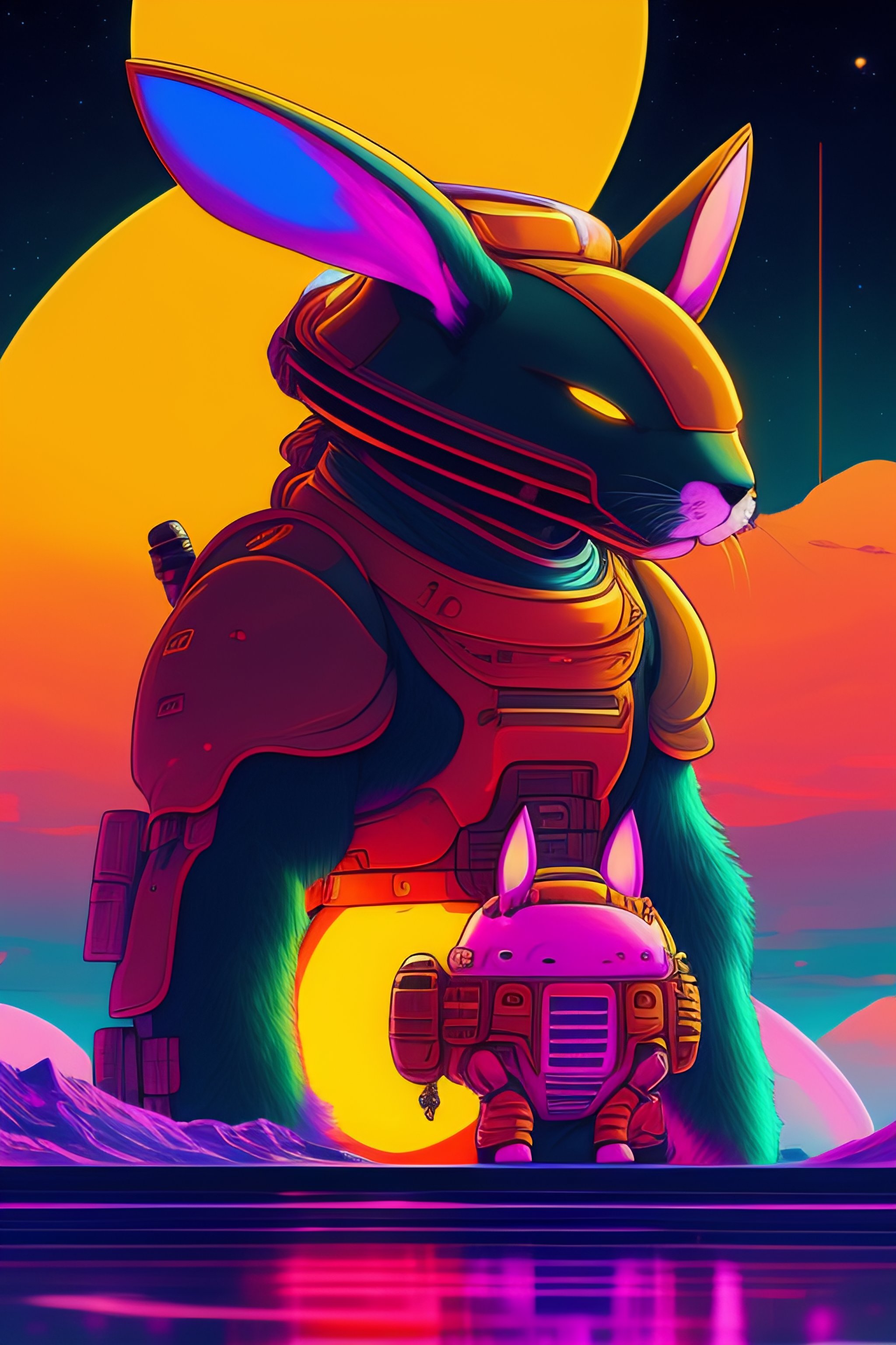 Lexica - Photo of fusion of a futuristic huge savage rabit monster with ...
