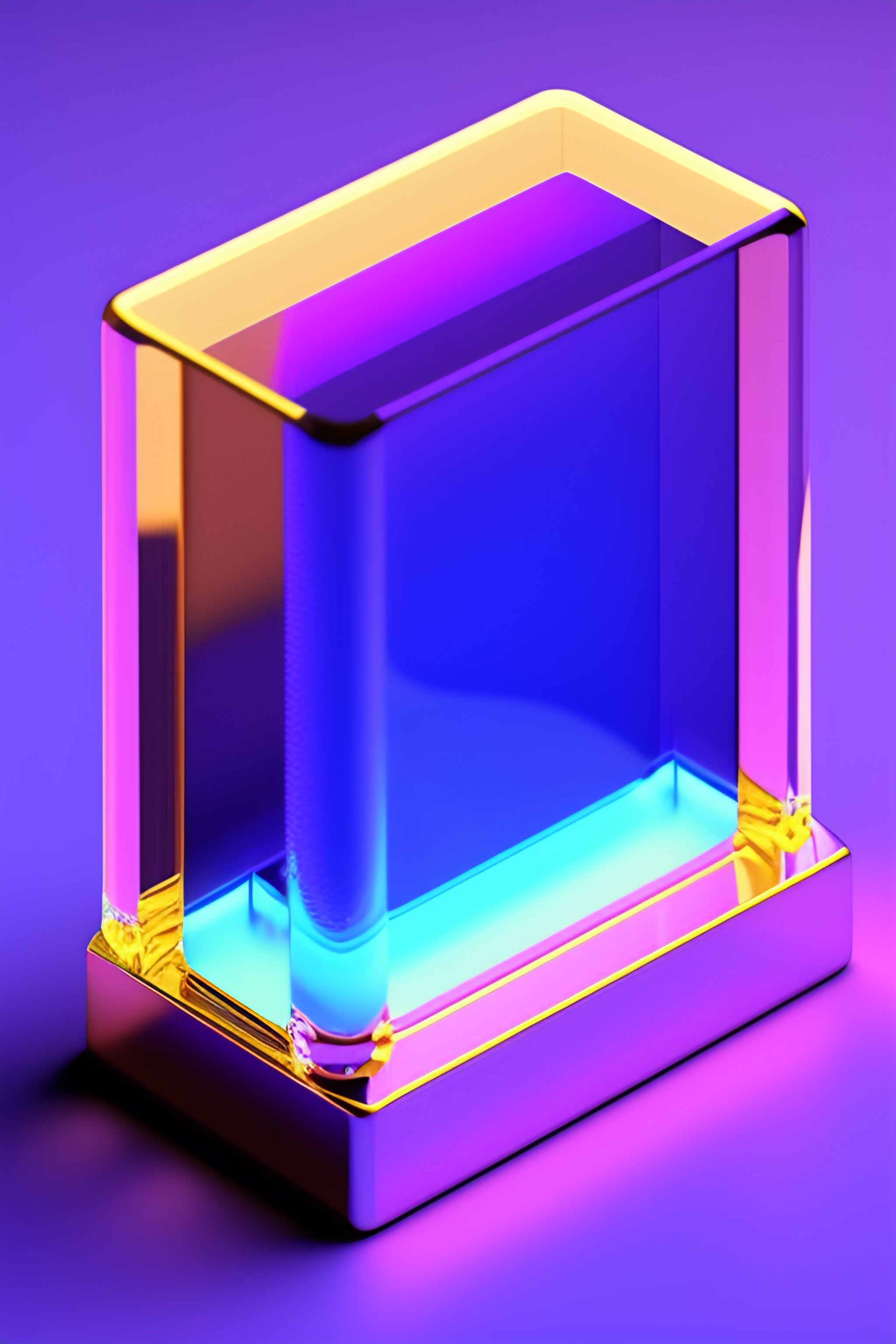 Lexica - 3d render of a transparent rectangular block, 6 inches high ...