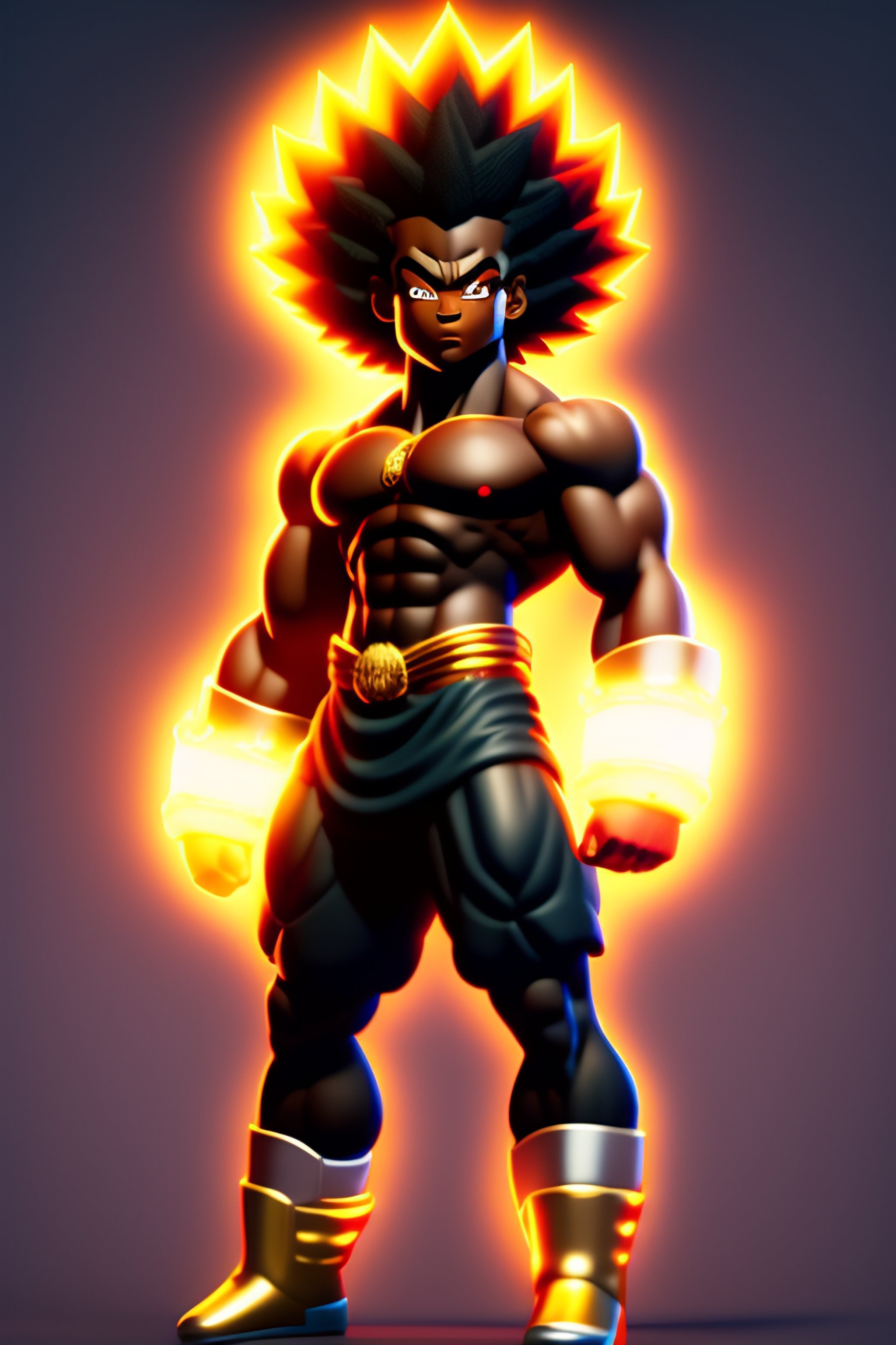 Lexica Afro Super Saiyan Full Body View