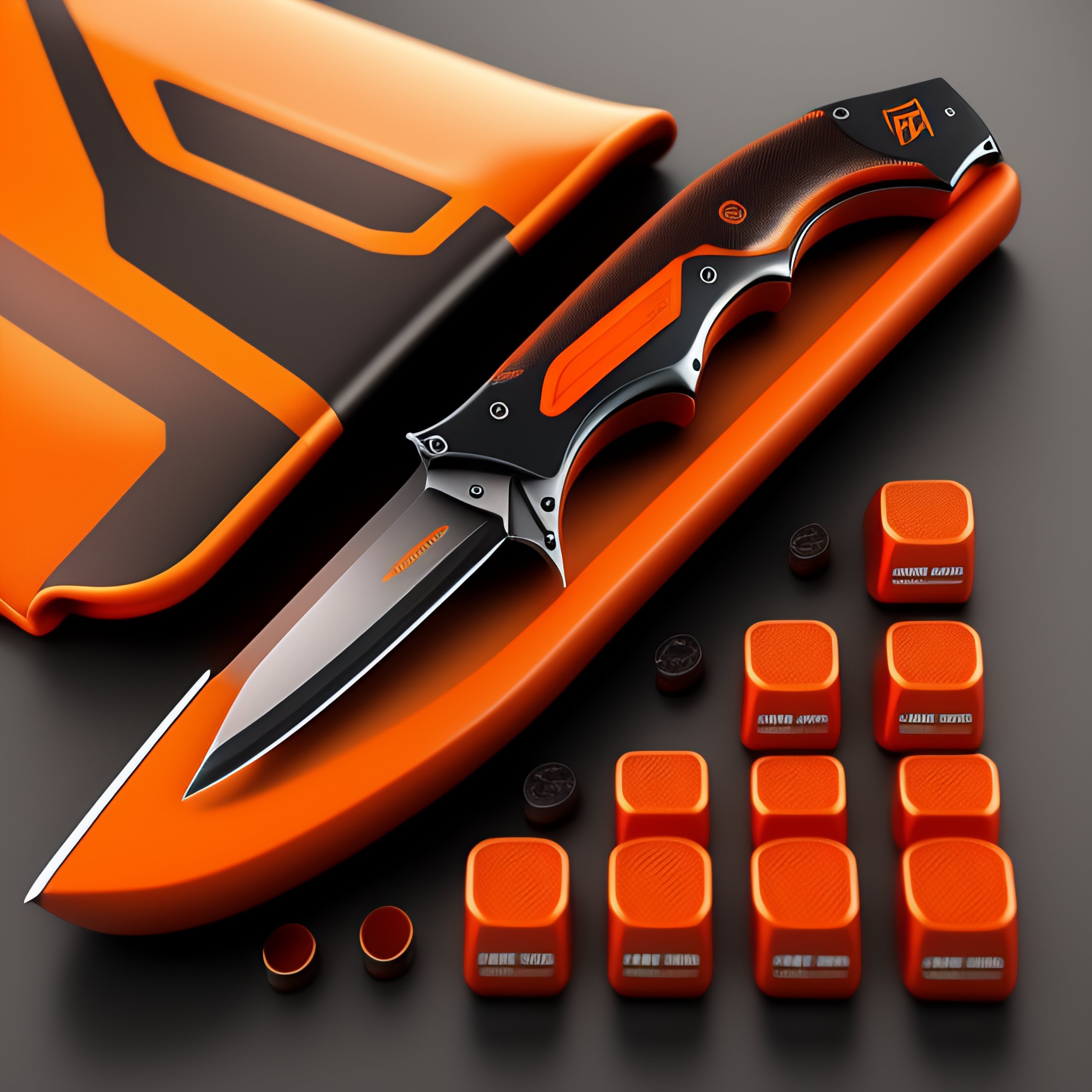 Lexica - CS-GO deluxe karambit knive, hollographic orange details color ...