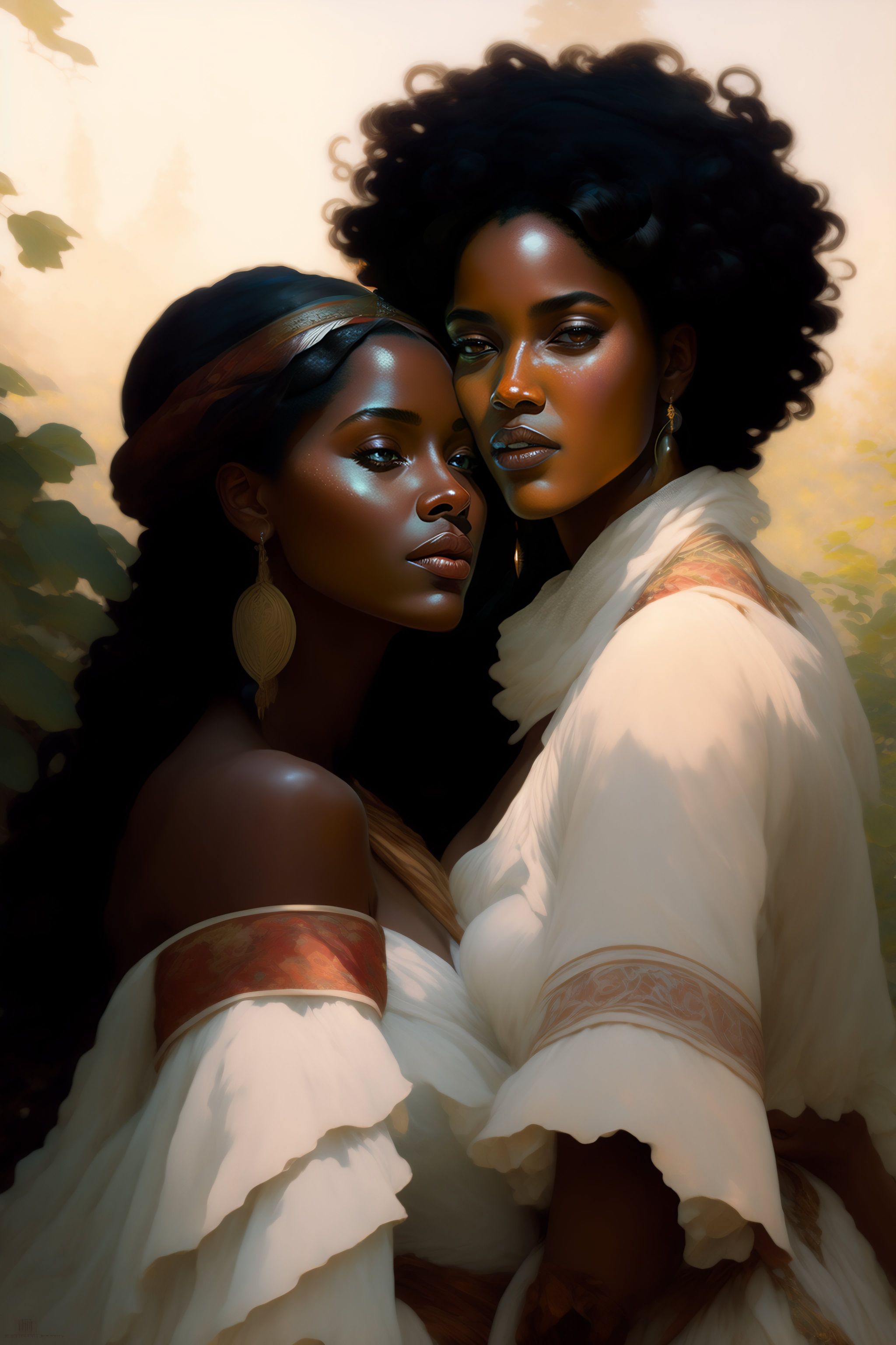 Lexica - Greg manchess painting of two separate afro-cuban women tracer ...