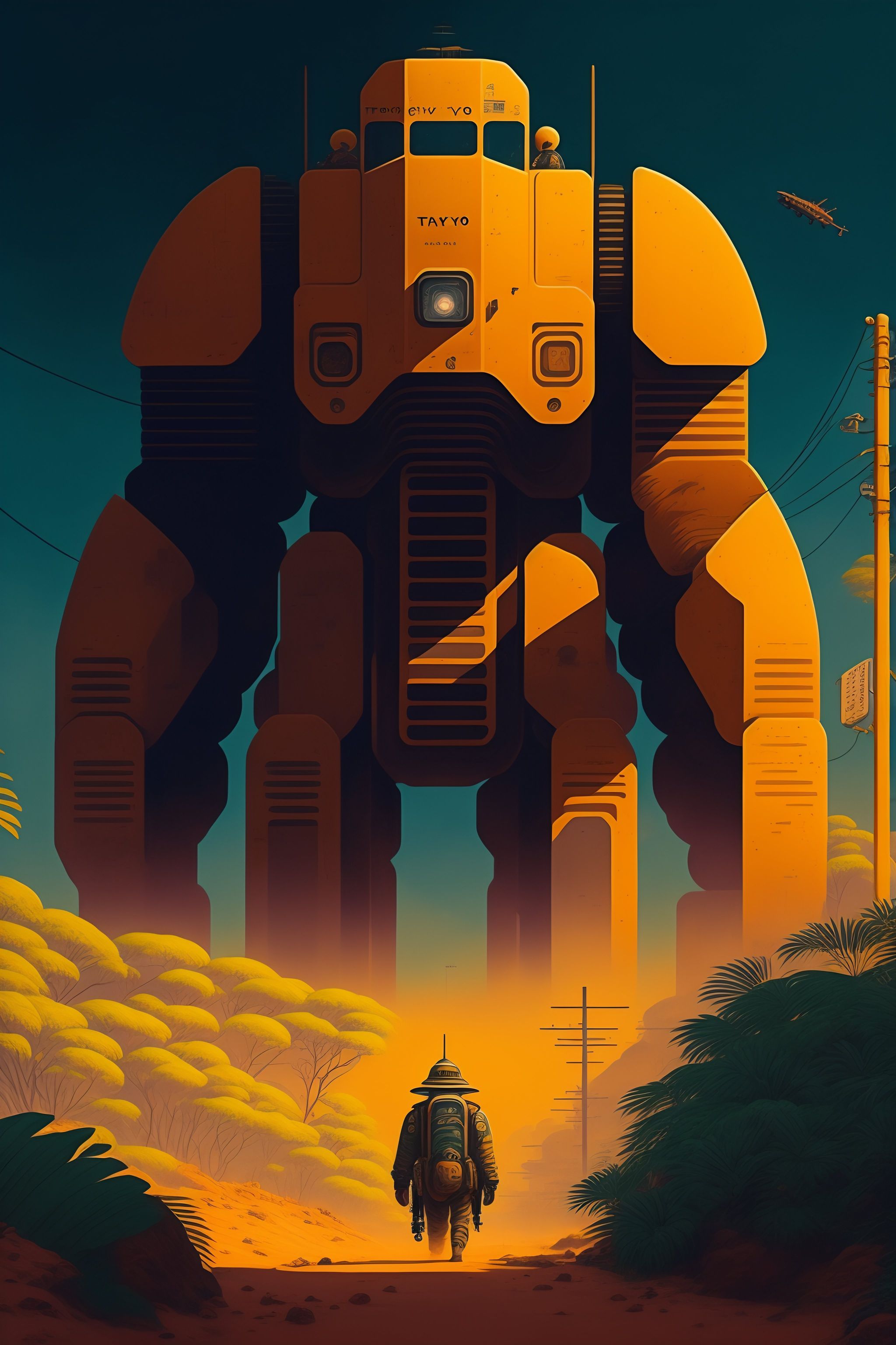 Lexica - Tokyo golem, vintage, detailed illustration, simon stalenhag ...