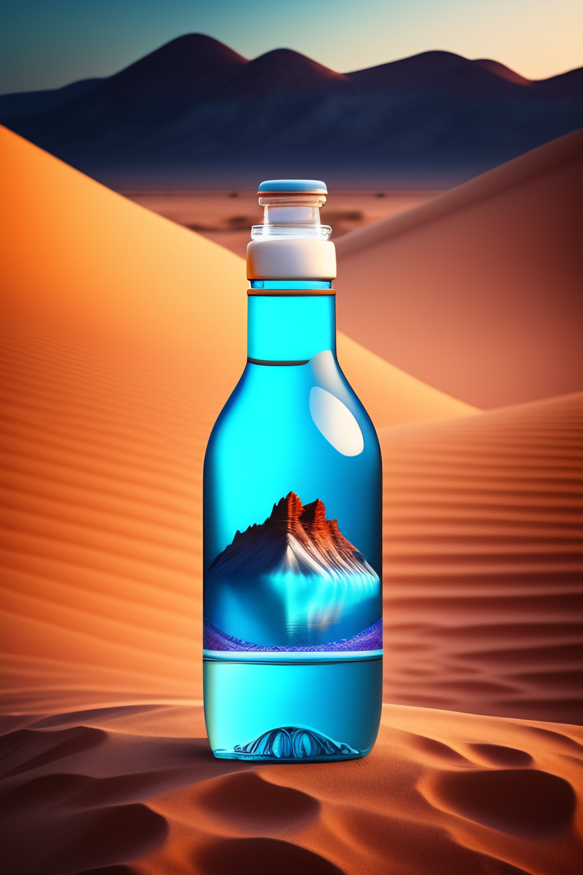 lexica-a-bottle-of-water-in-the-middle-of-desert