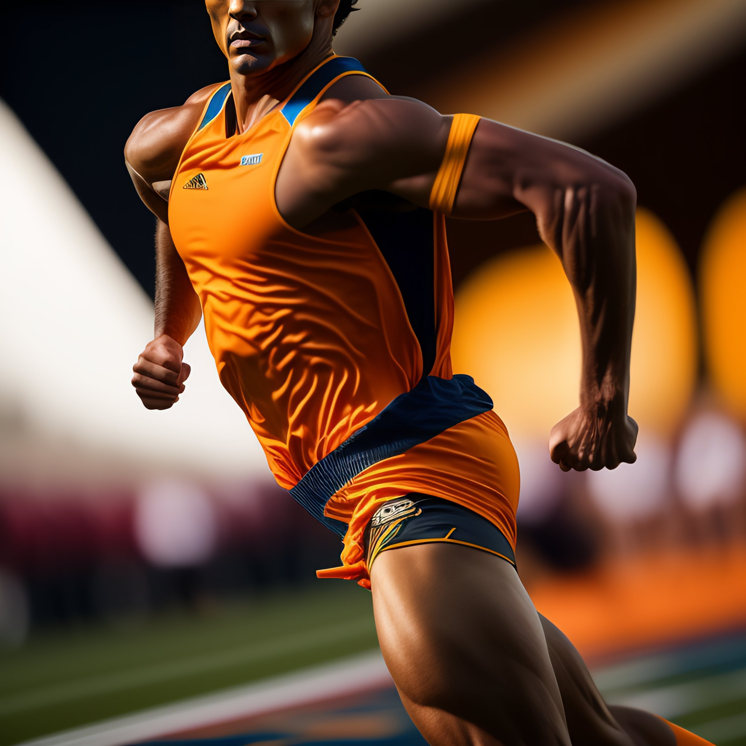 Lexica - Athletic tan man running seen from the side