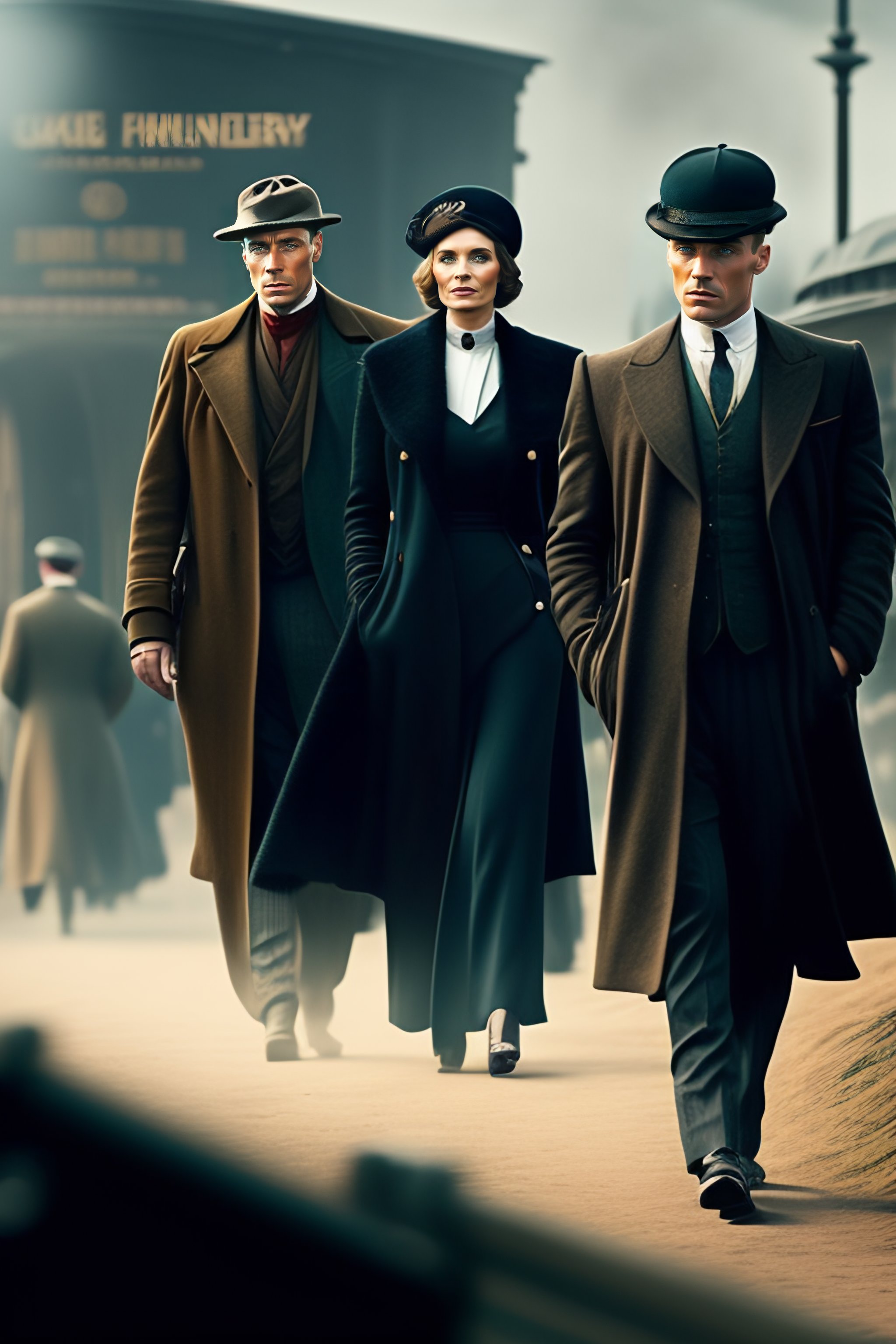 Lexica - Peaky blinders in a futuristic dystopian british city. vintage ...