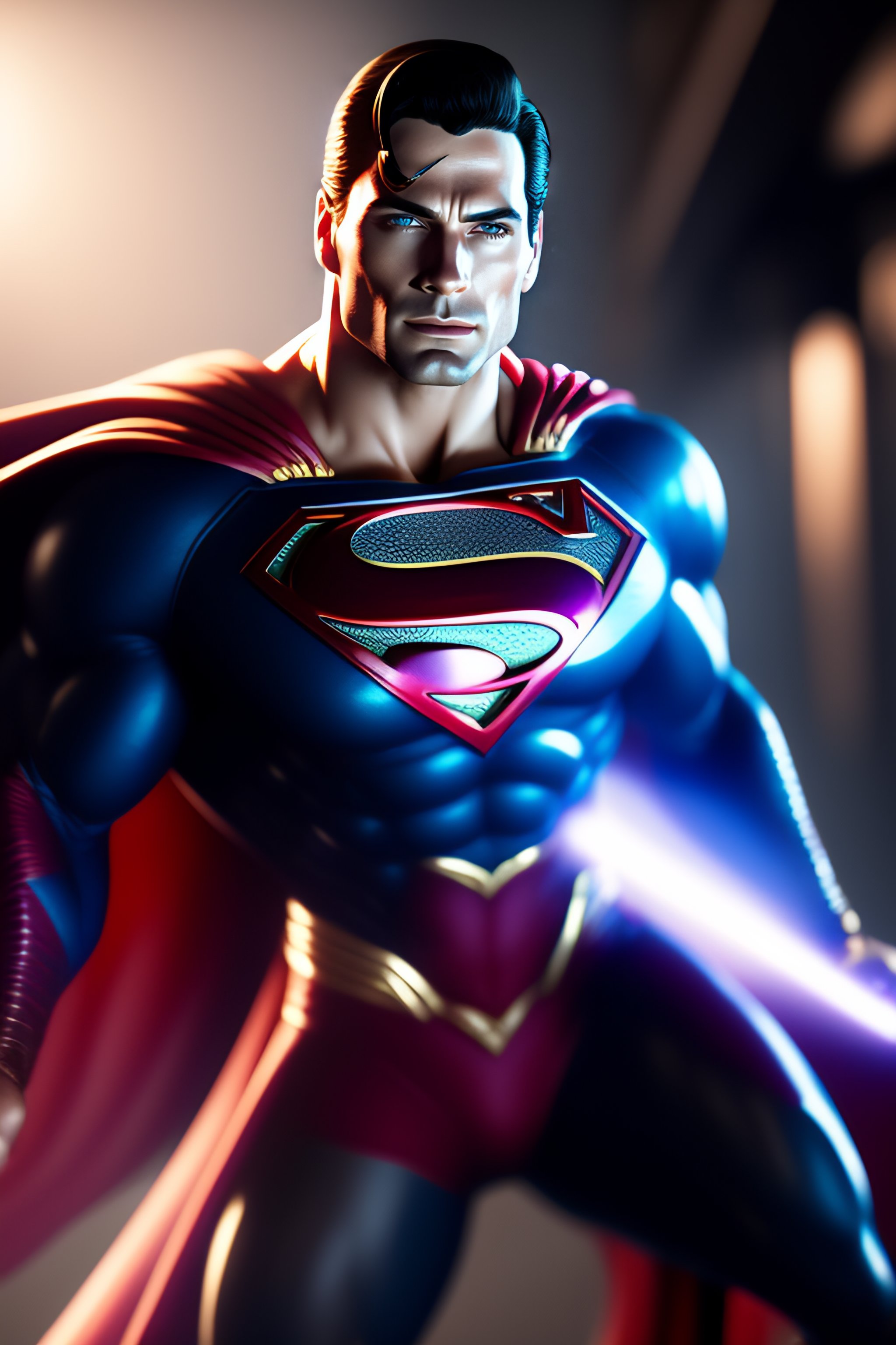 Lexica - Superman stopping a laser with his chest, full body, ultra ...