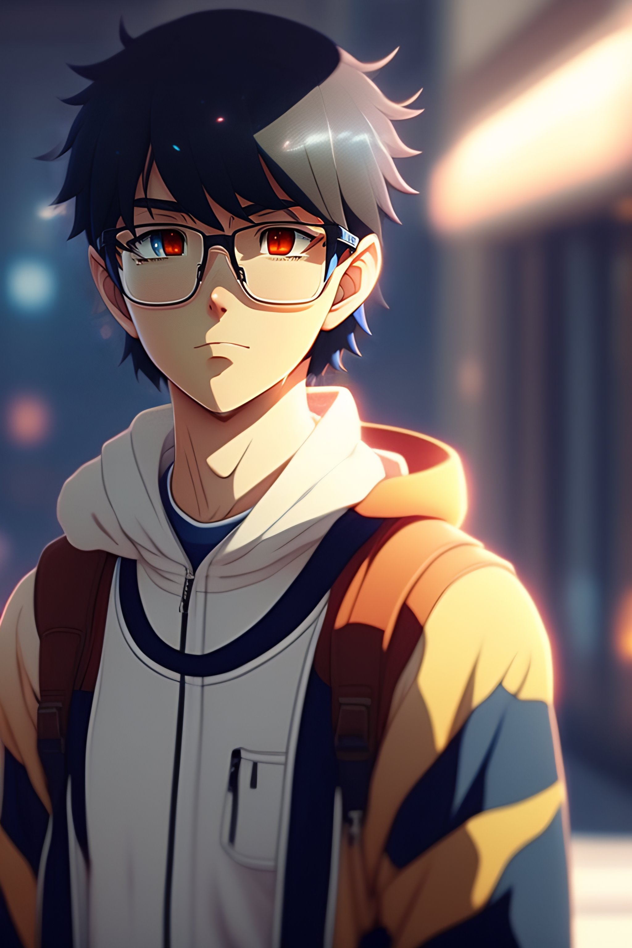 Lexica - A nerdy anime boy is fighting depression,angry, upset, by makoto  shinkai and ghibli studio, dramatic lighting, highly detailed, incredible  q