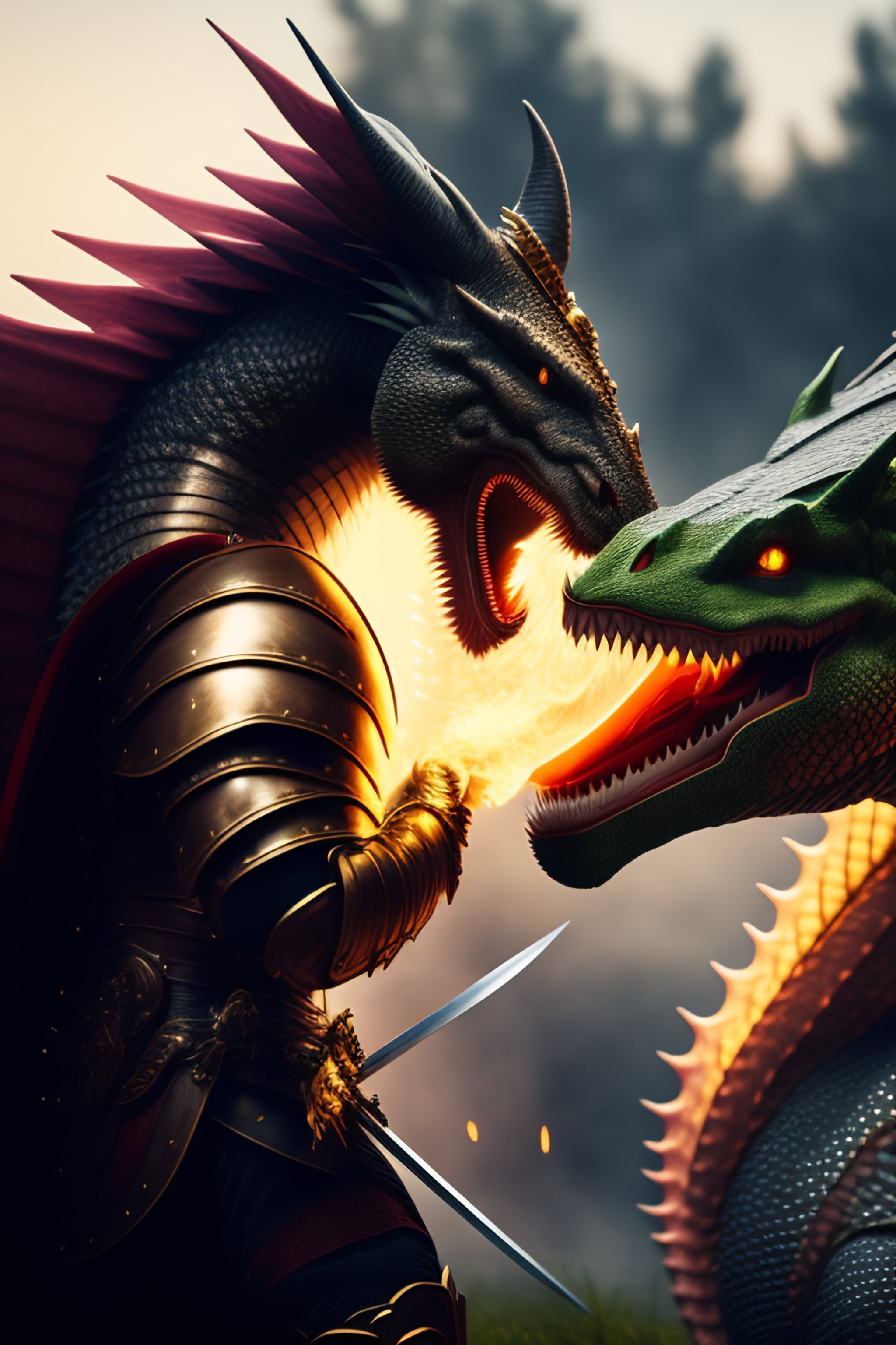 Lexica - Knight fighting a dragon