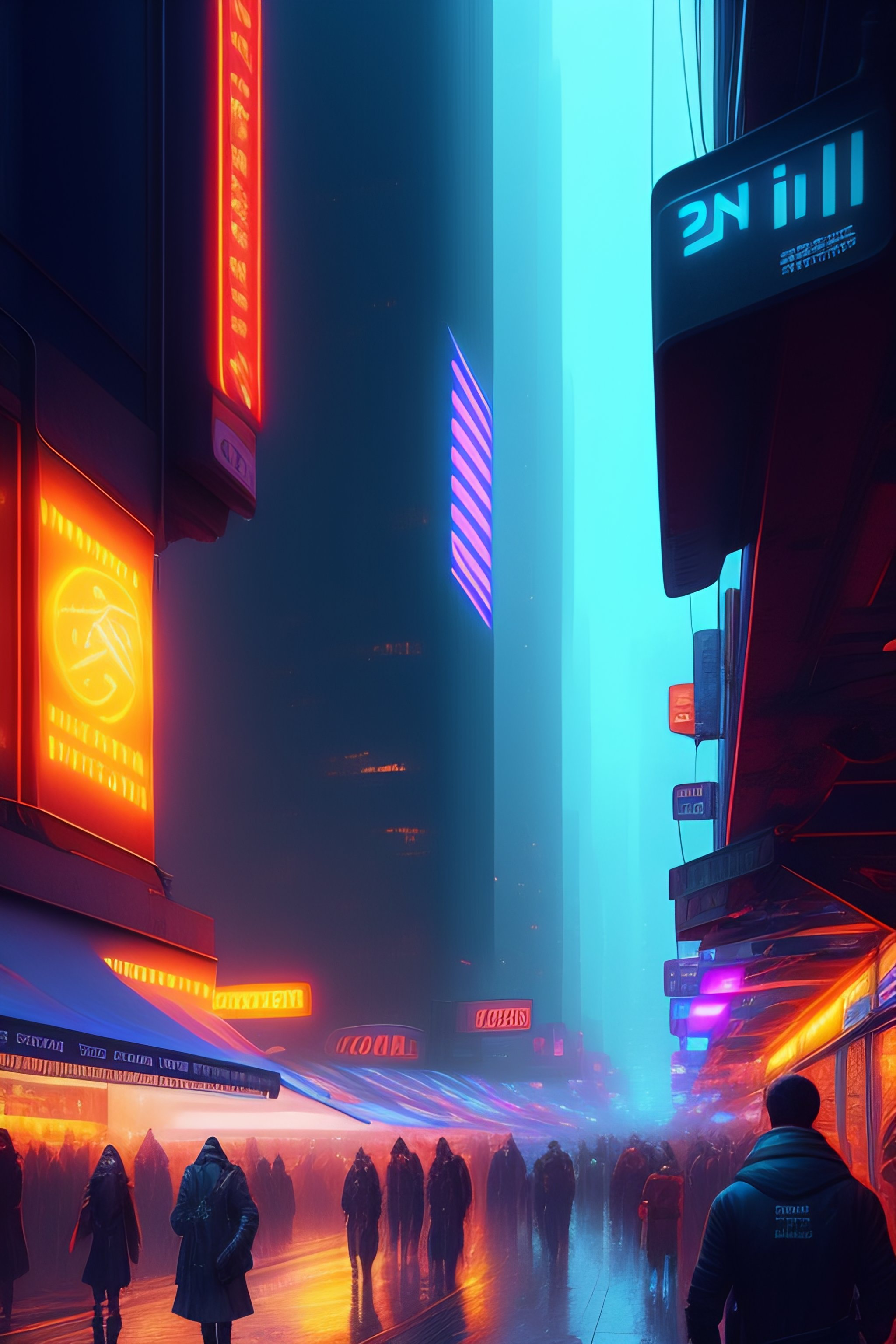 prompthunt: a cyberpunk street scene with neon lights, raining, cinematic,  atmospheric lighting, 4k uhd wallpaper, digital art trending on artstation