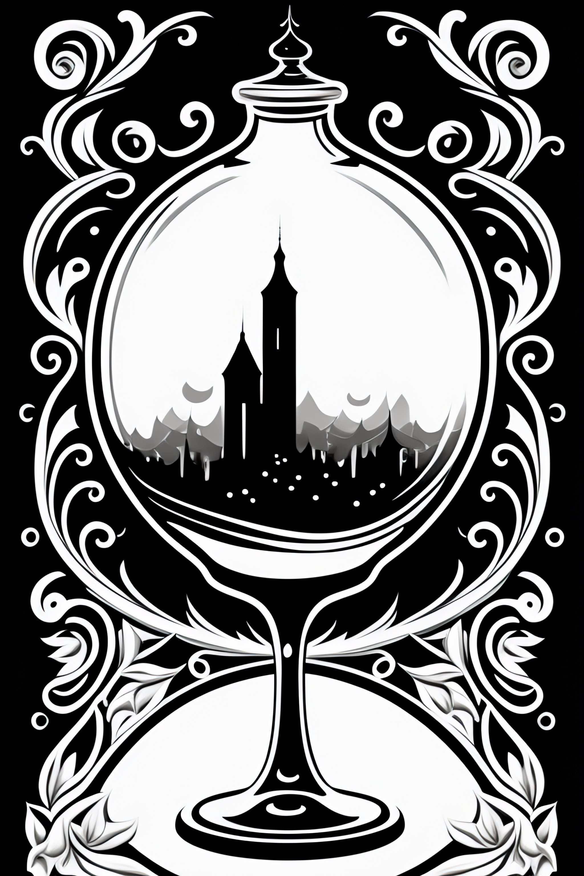 Lexica - A detailed glass of wine, highly detailed, vector logo, black ...