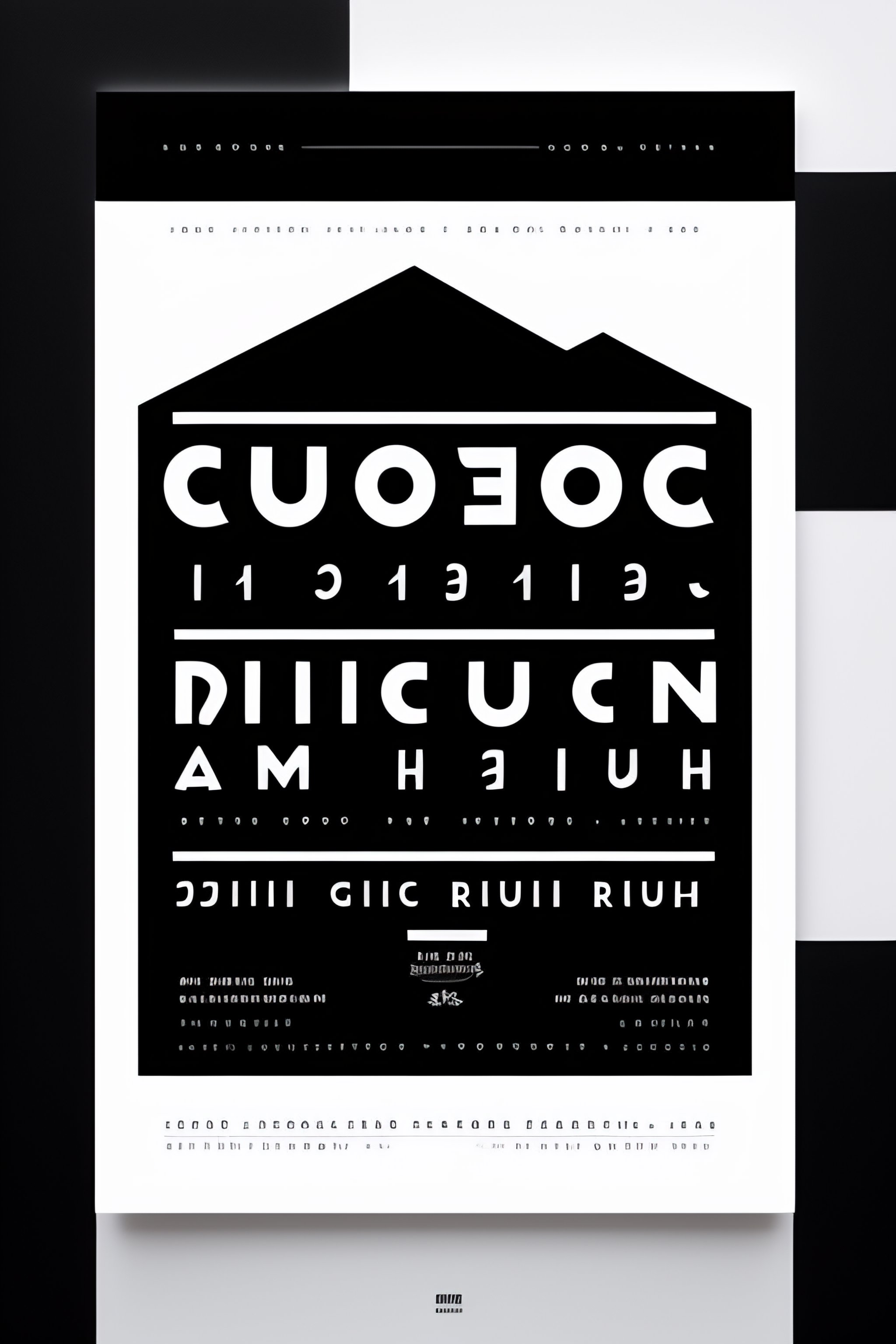 Lexica - Black on white graphic design in style of david rudnick, eric ...