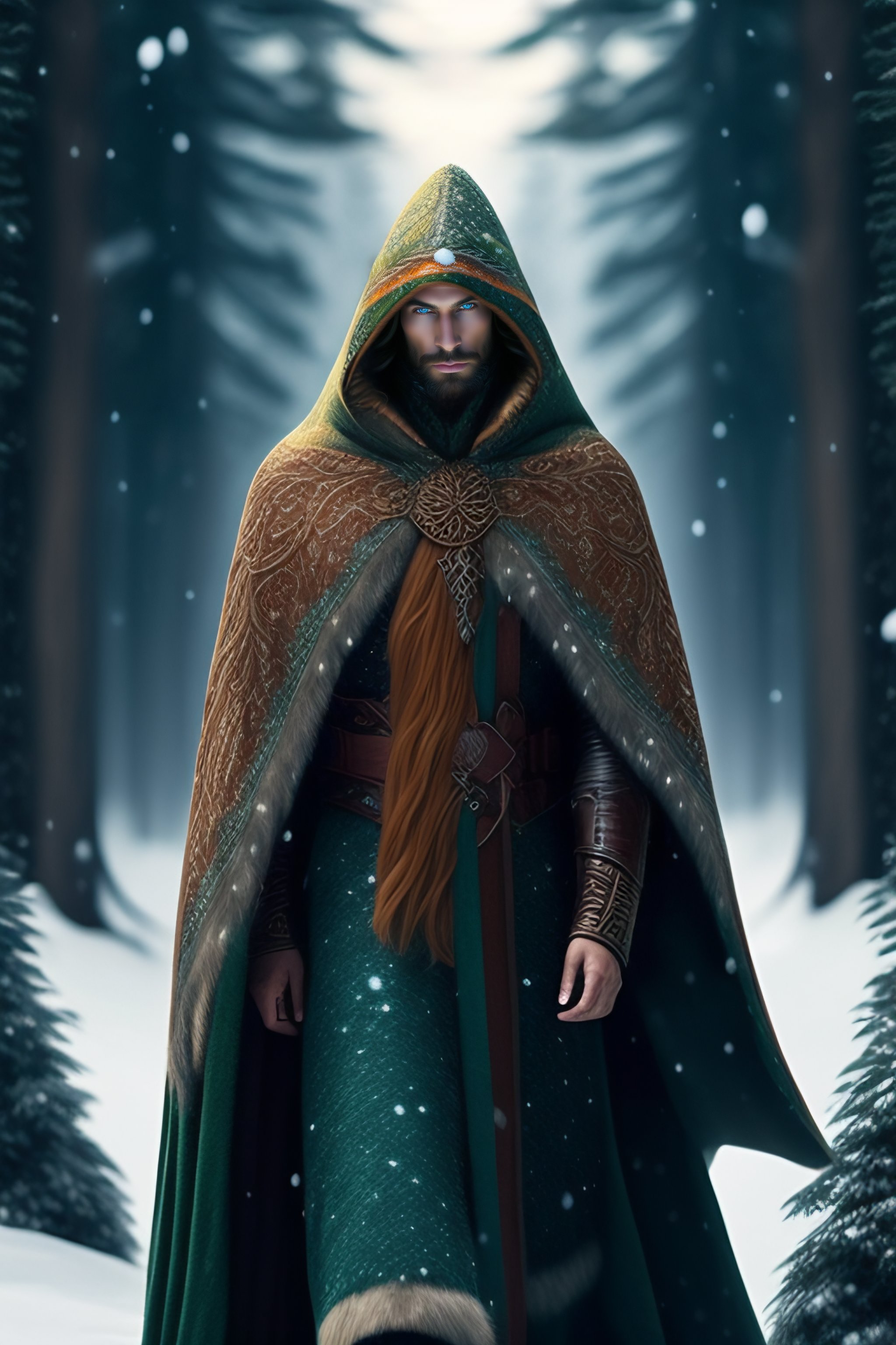 Men's Fantasy Hooded Robe Costume