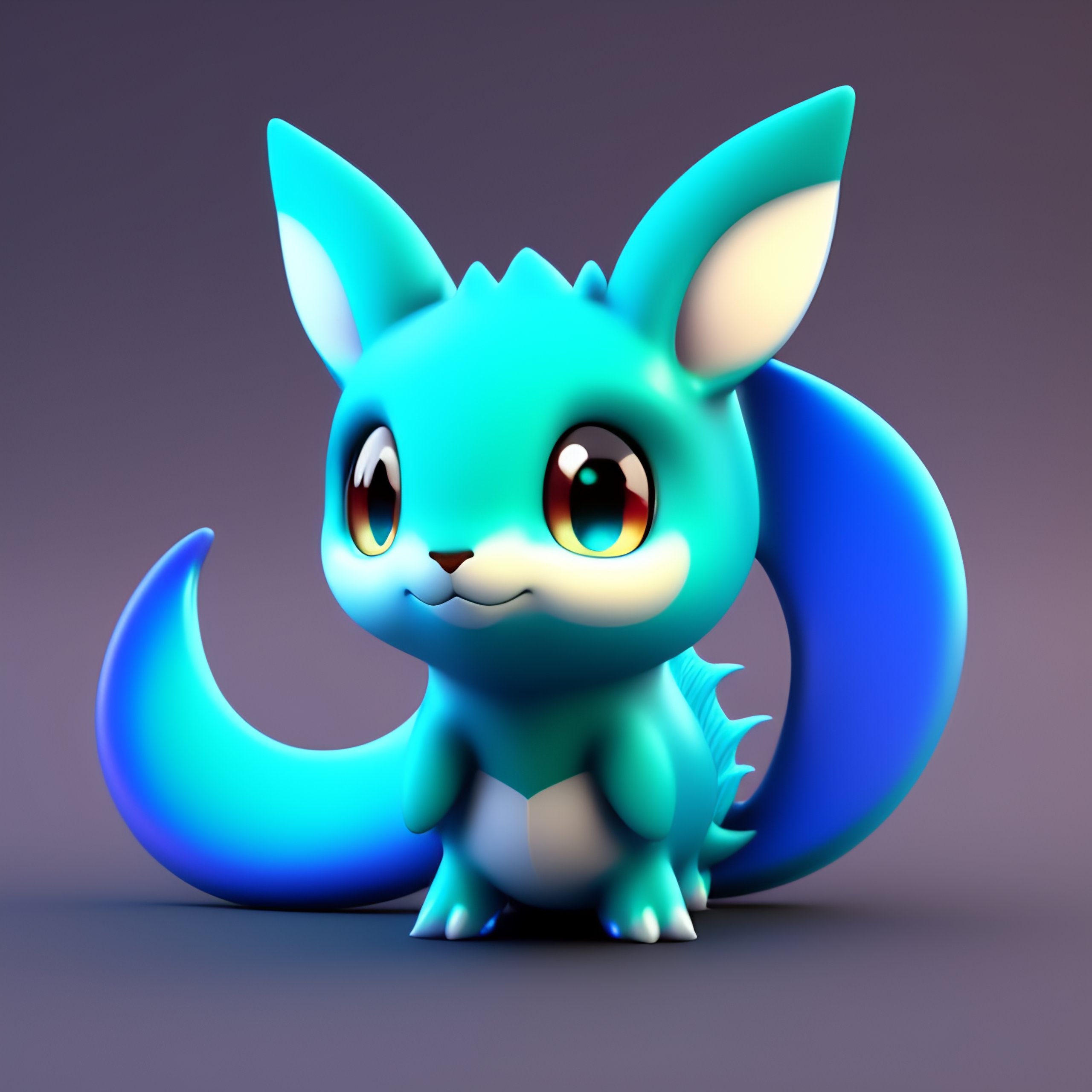 Lexica - Cute 3d render simple cartoon of toy art vaporeon pokemon