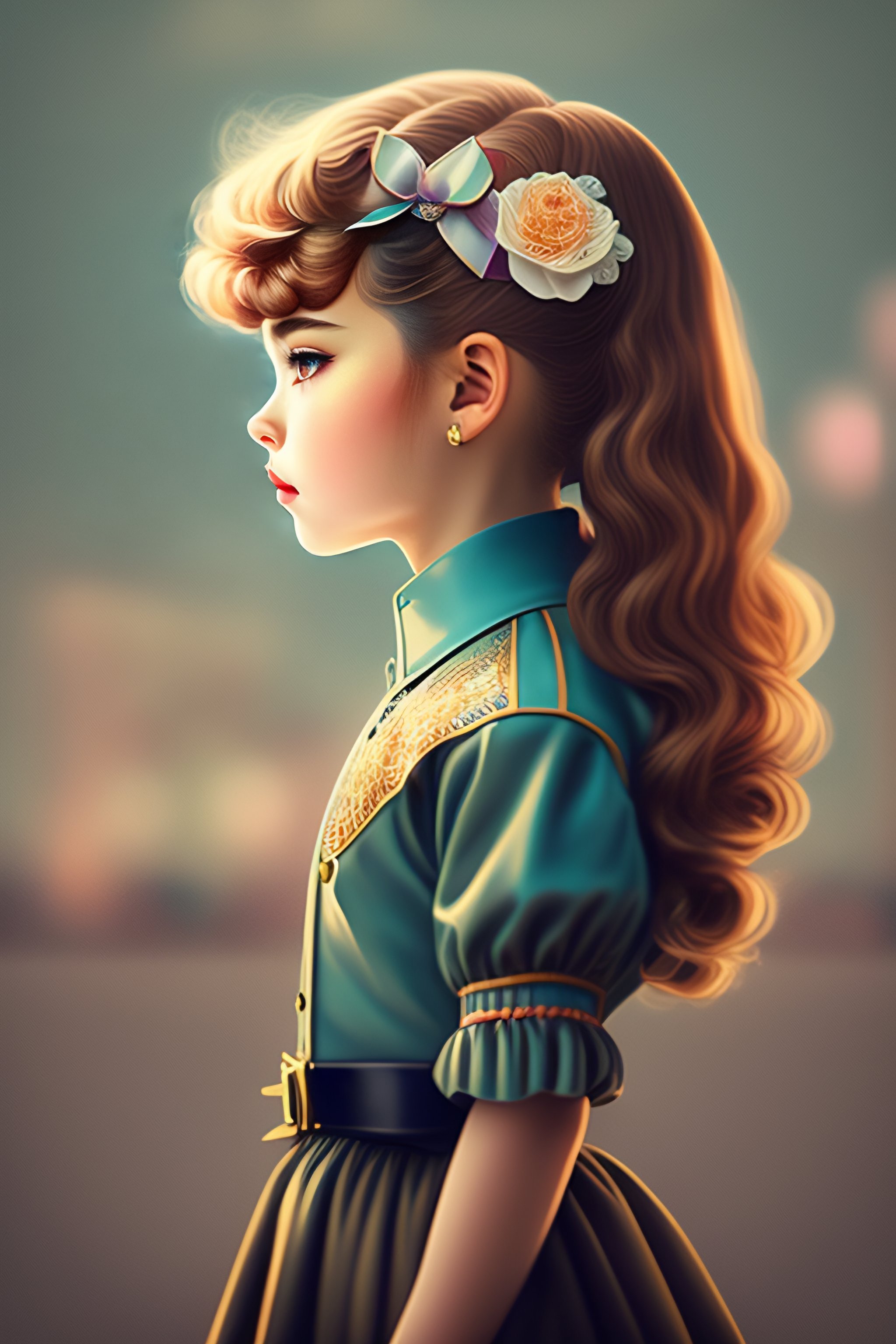 Lexica - Beautiful little girl, profile picture, vintage fashion, highly  detailed, reflection, 8 k, realistic artwork, hd, inspired by jojo bizarre  a