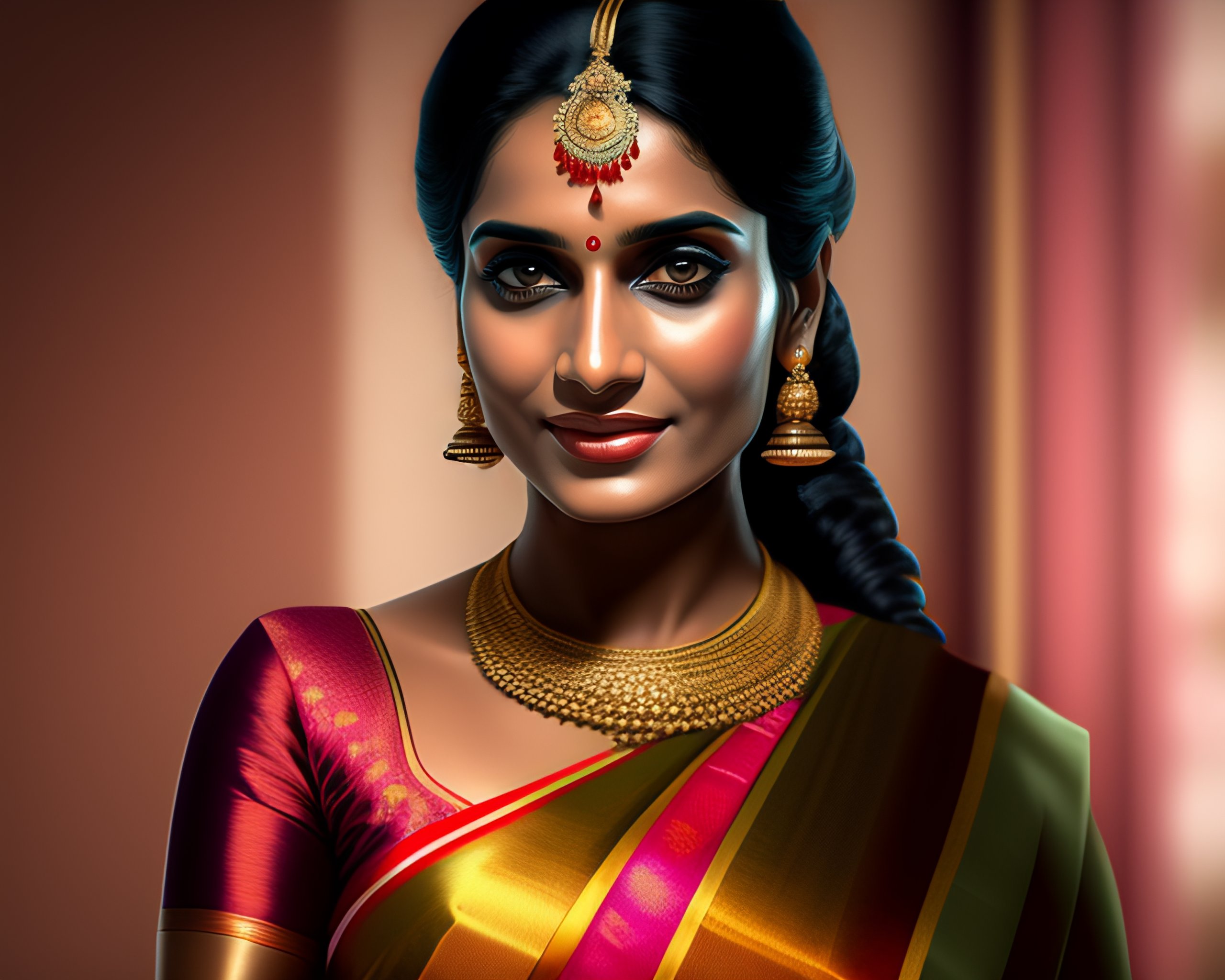 Lexica - Pleasant Kerala woman in a tight saree, Natural light ...