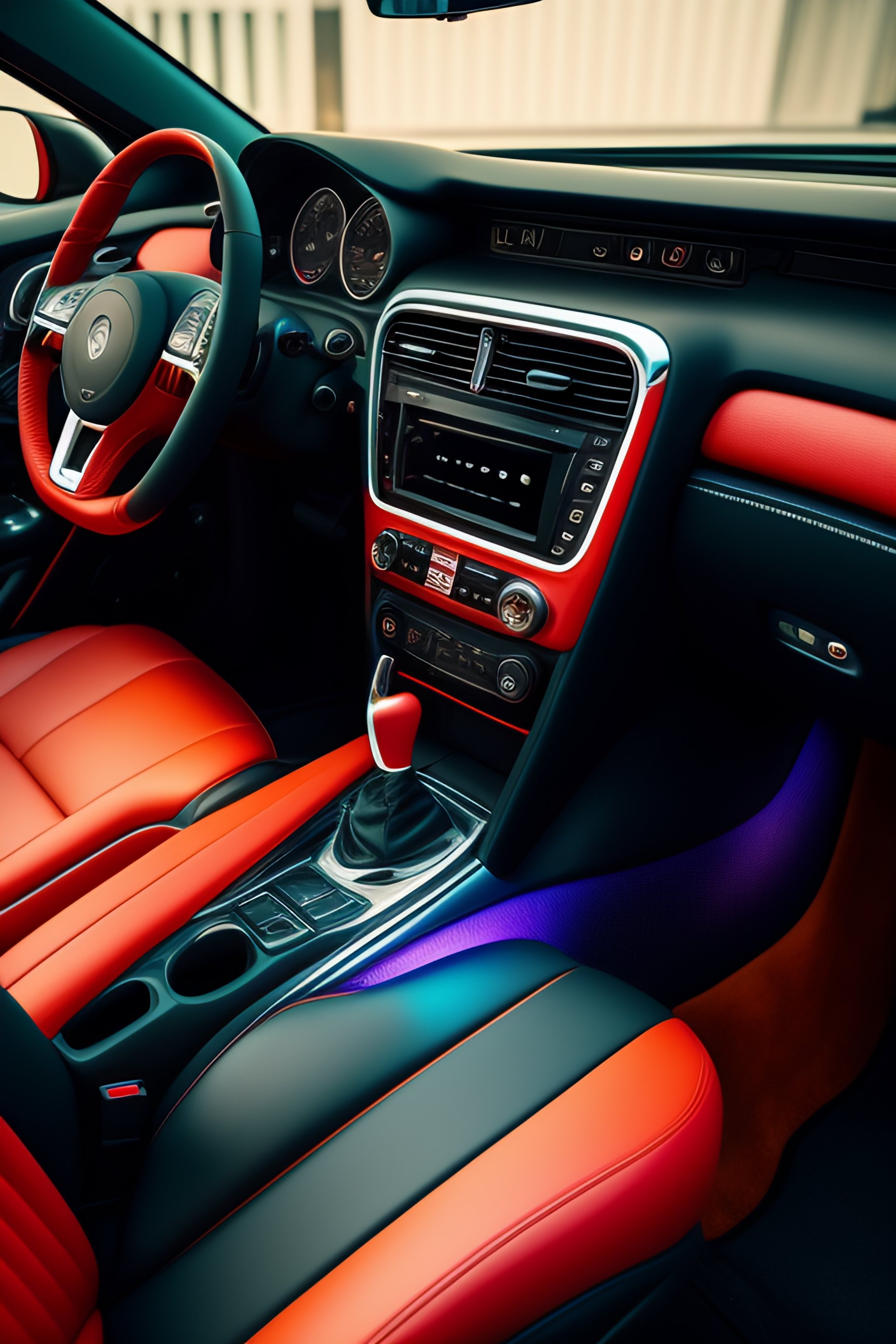 Lexica - The interior controls for a car with lots of brightly coloured ...
