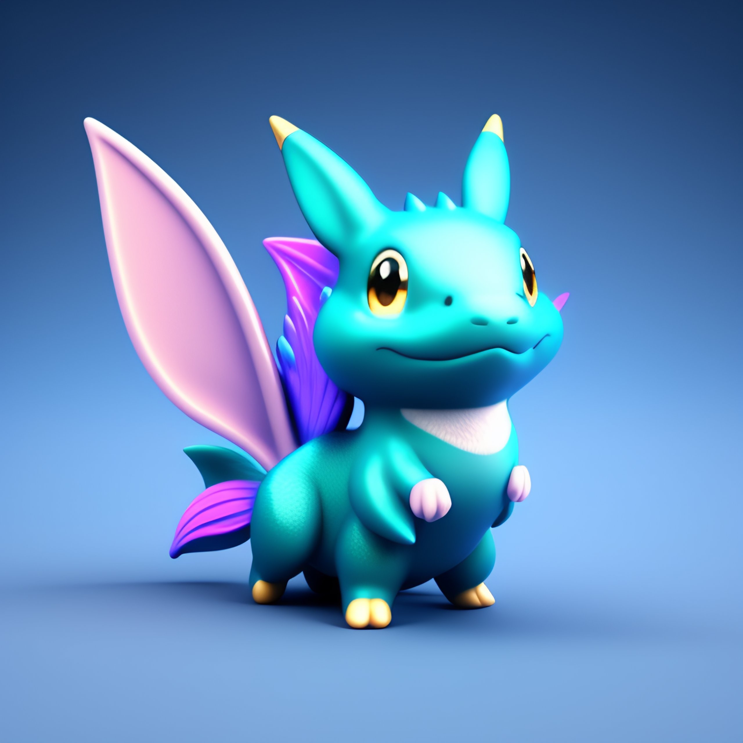 Lexica - Cute 3d render simple cartoon of toy art vaporeon pokemon