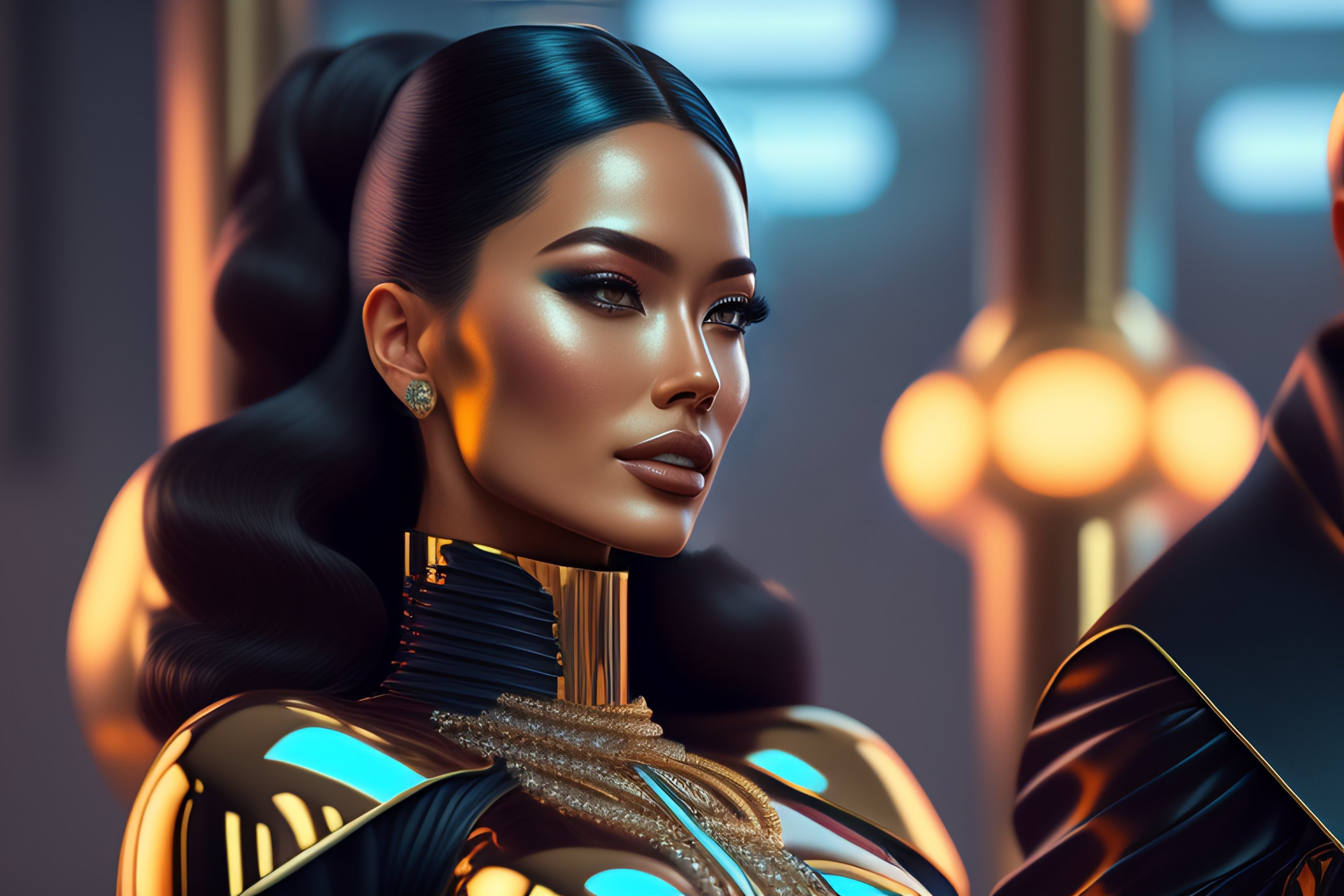 Lexica - Bitcoin polished man, glossy, holographic crystals, bionic ...