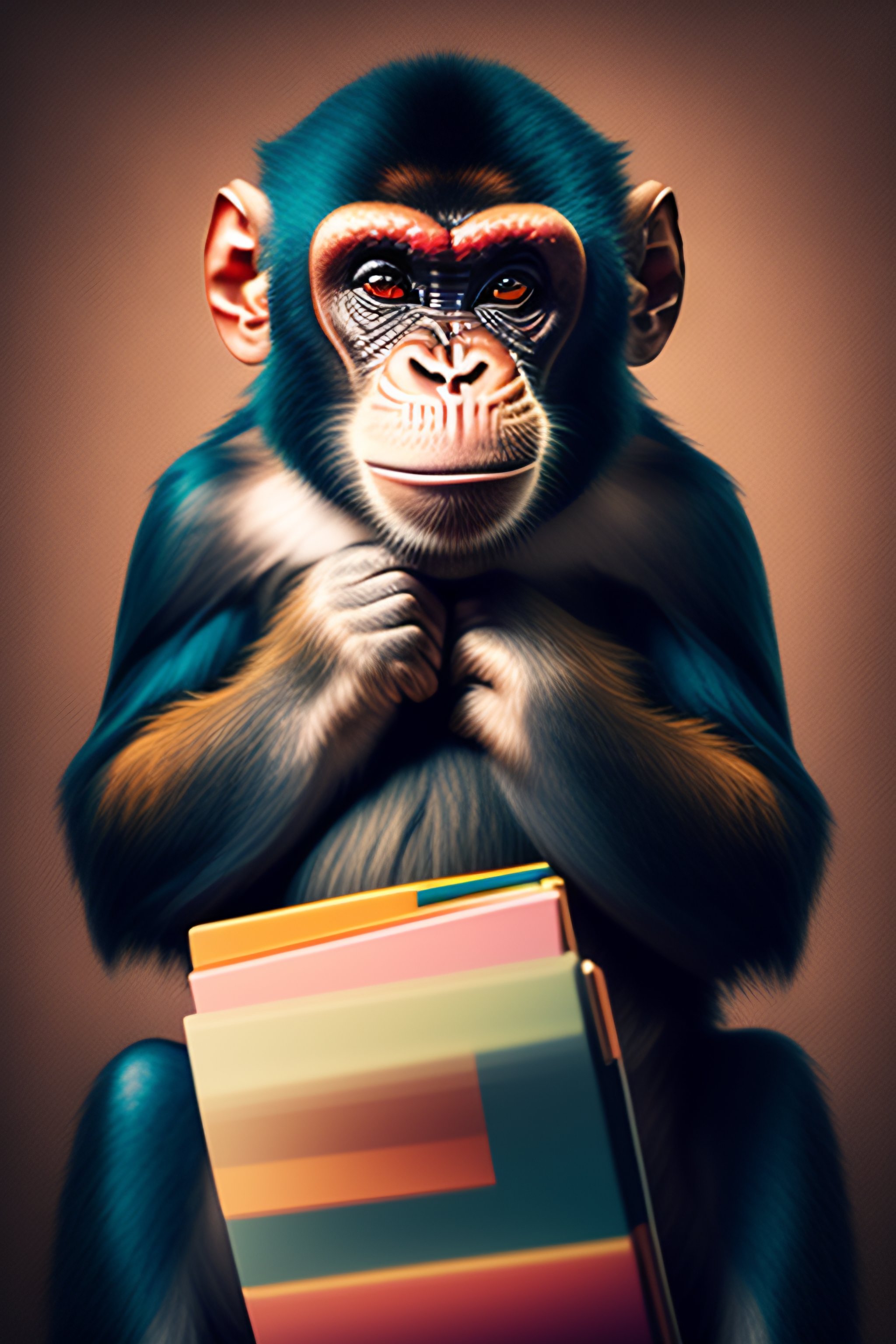 Lexica A comicbook style monkey covering his mouth with his hands