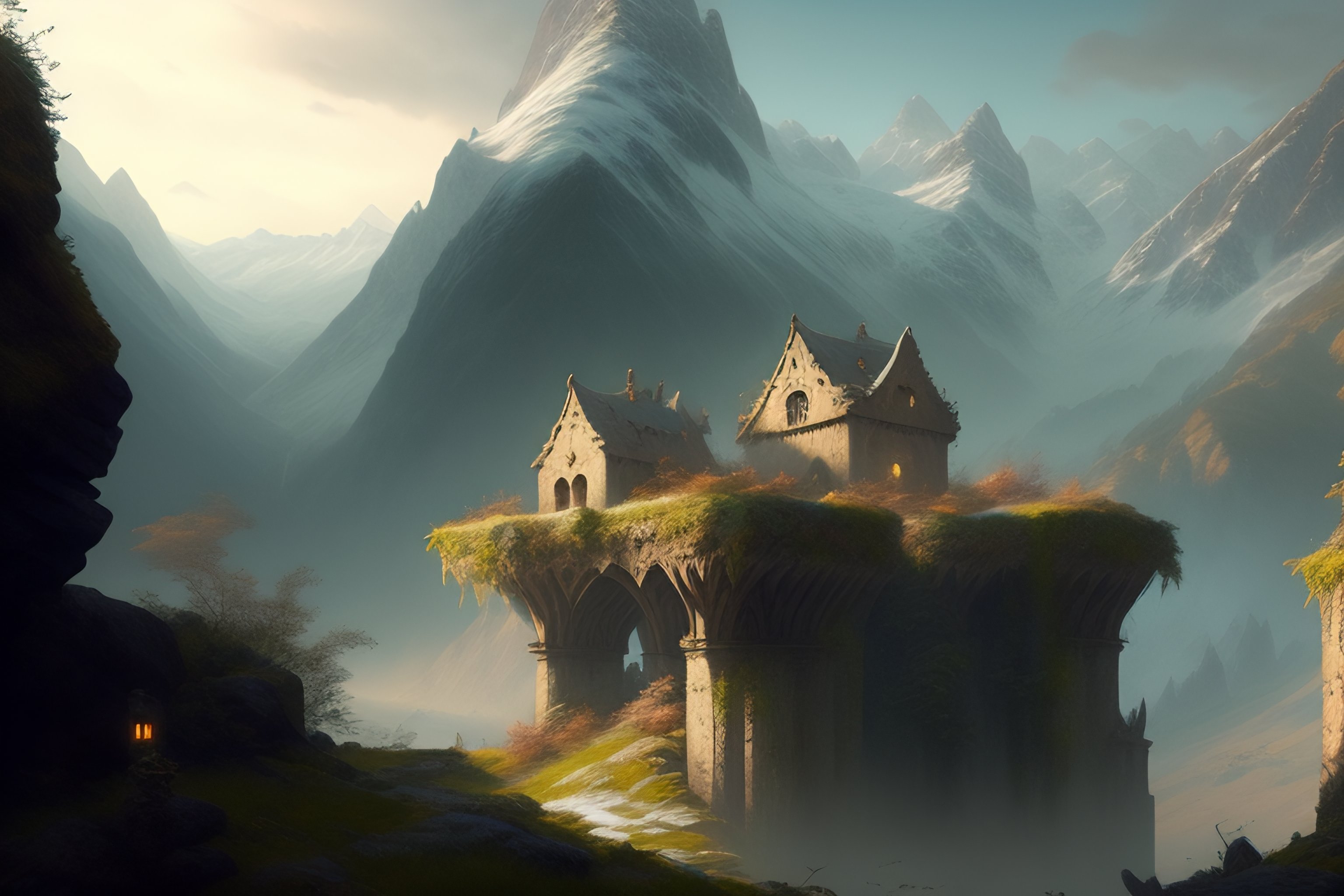 Lexica - Bleak medieval fortified village at the bottom of a valley ...