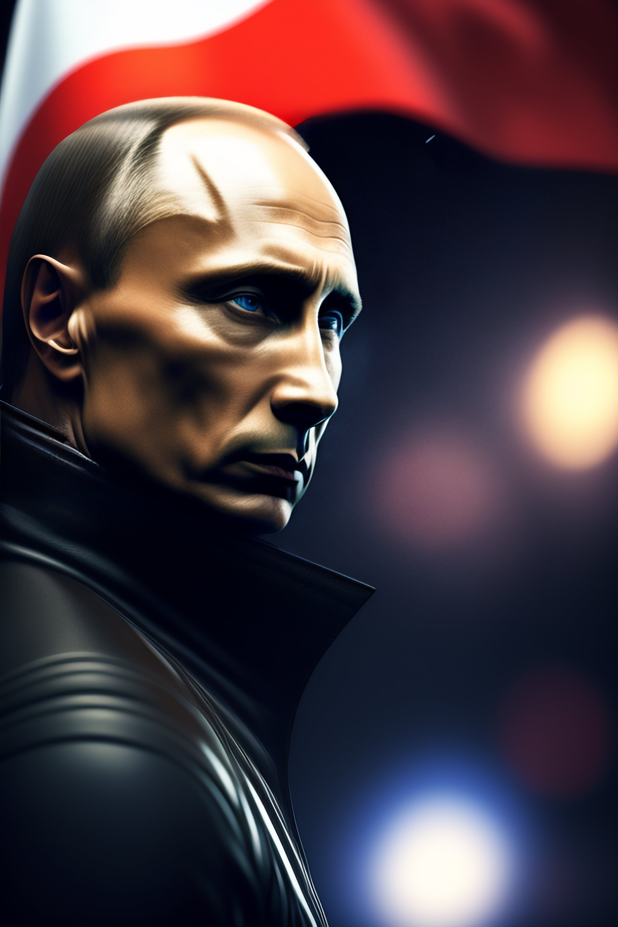 Lexica - Vladimir Putin runs into battle with the flag of the Russian ...
