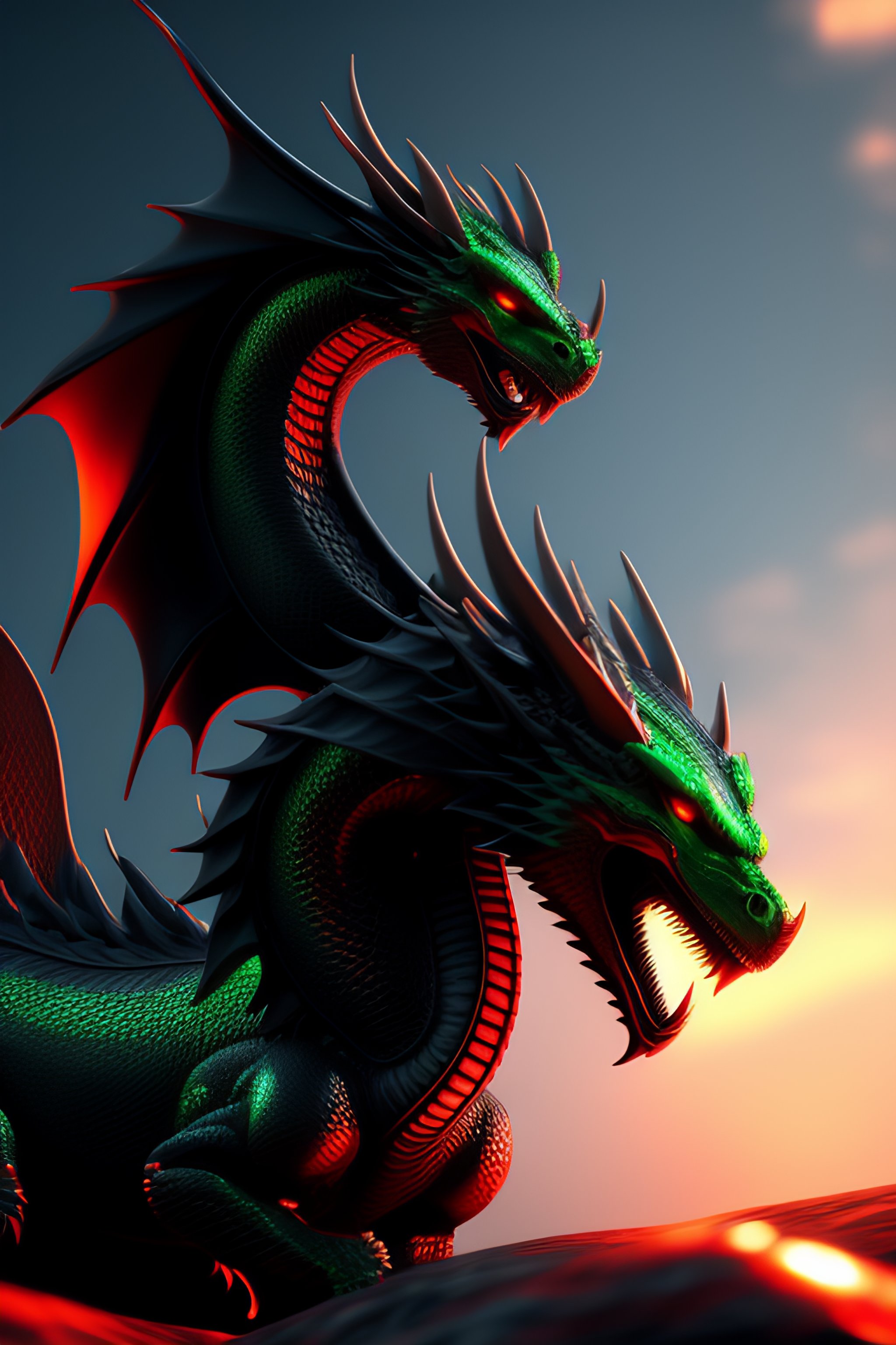 absurdres alternate_color dark_background dragon glowing highres