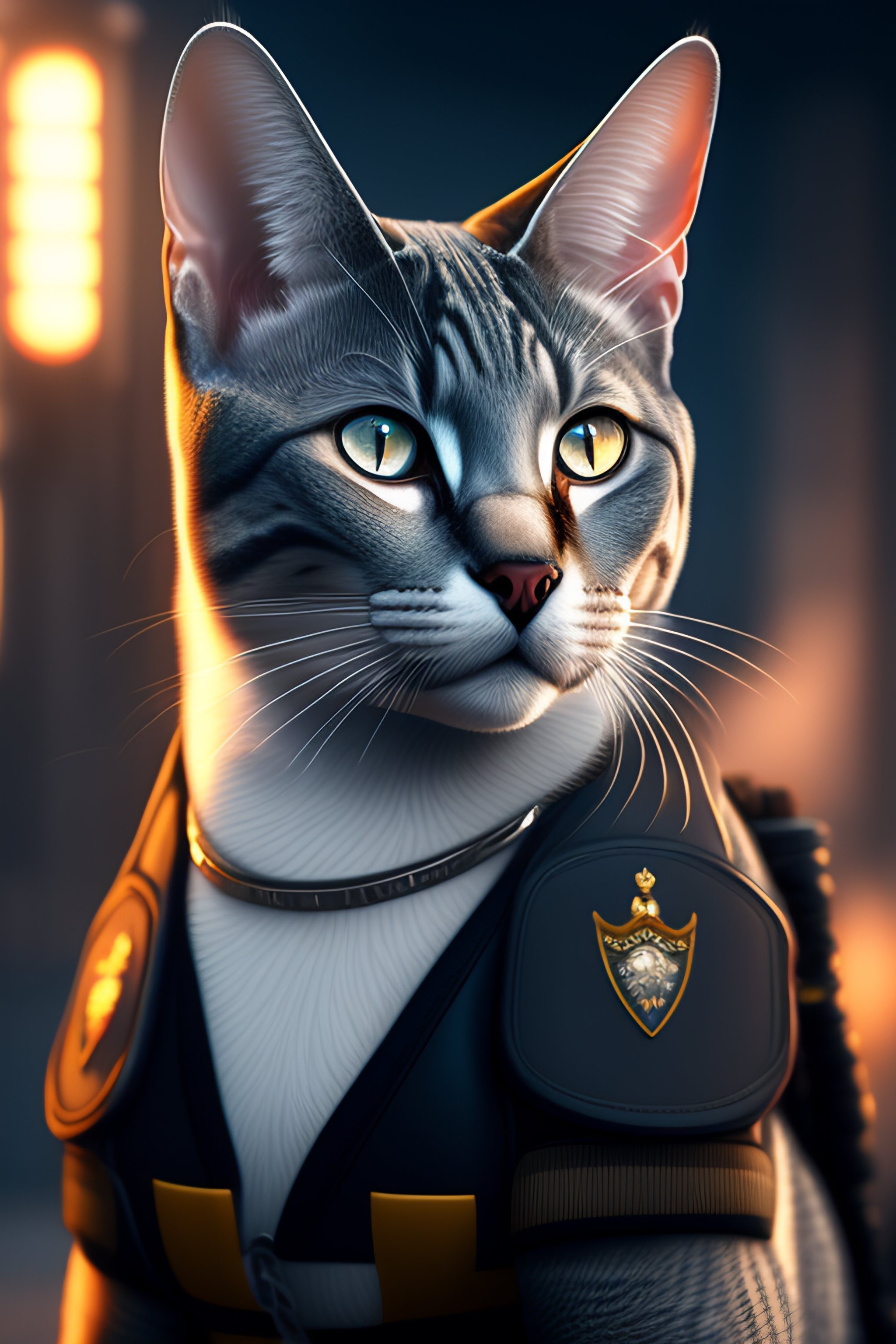 Lexica - A cat dressed as an international police officer with a