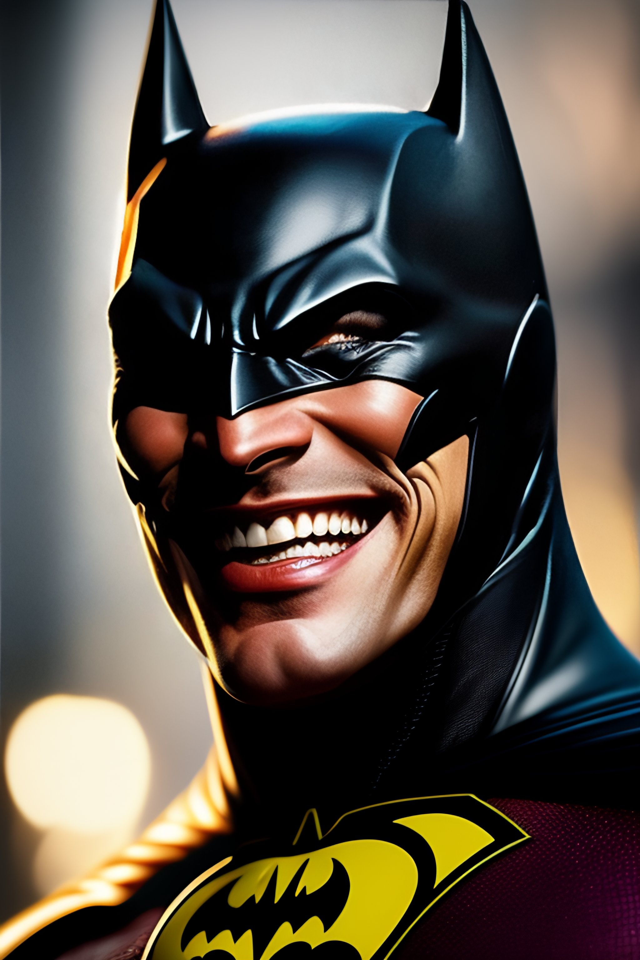 Lexica - Crazy Batman smilin, realistic, detailed