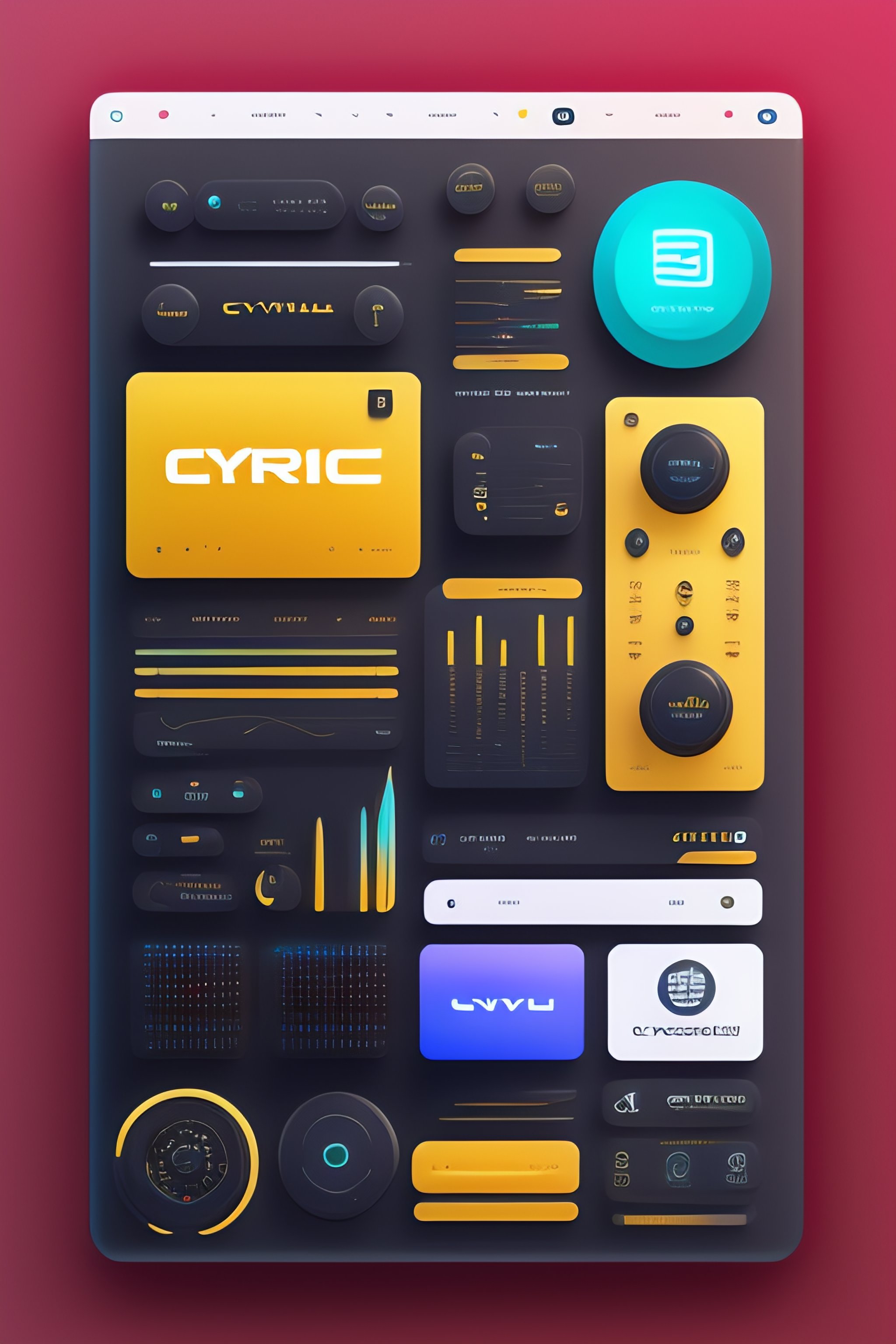Lexica - Cybernetic, high tech SVG logo of a UI kit called CYBRUI