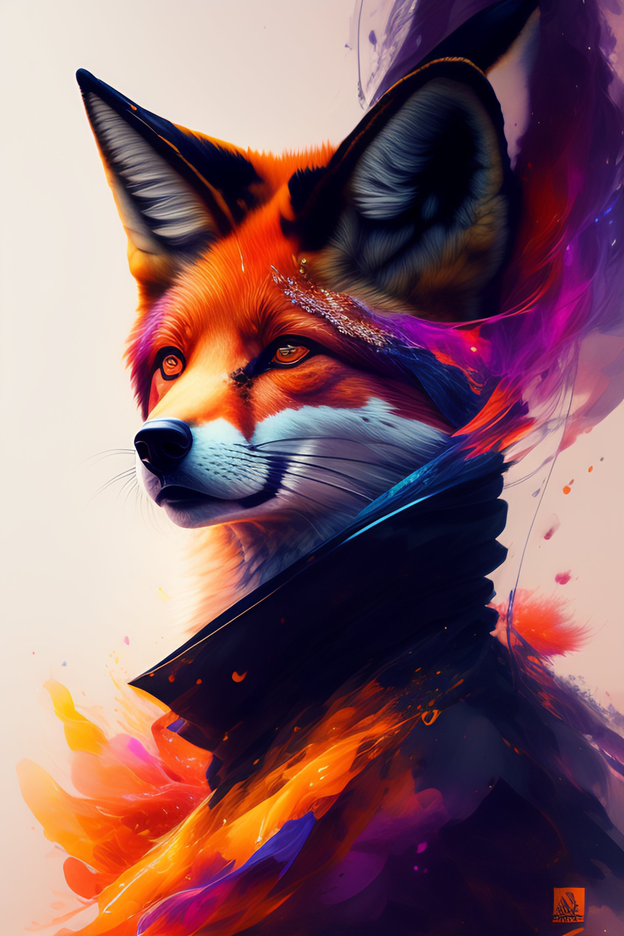 Lexica - Professional portrait of a firey fox, abstract beauty ...