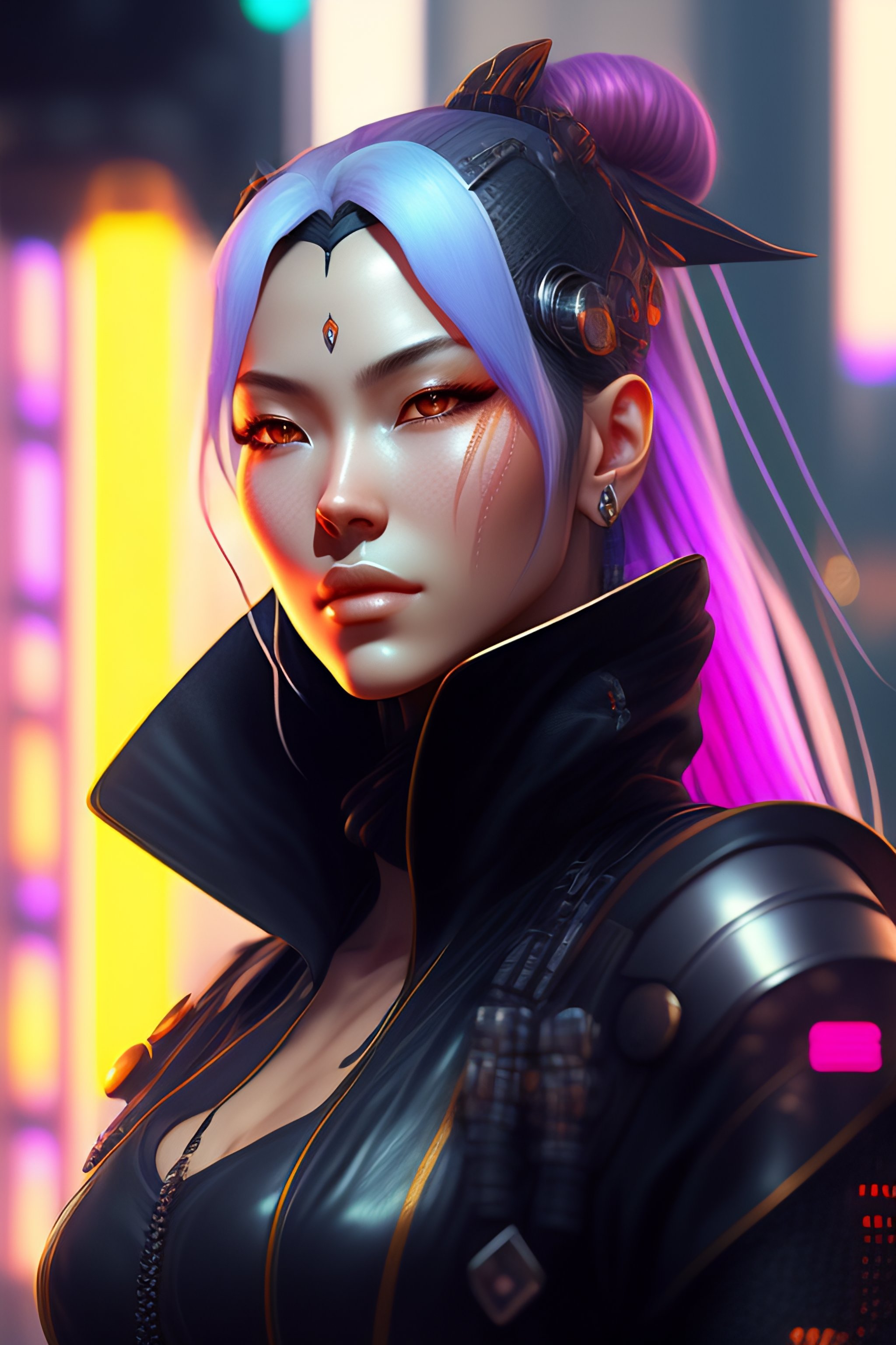 Lexica - Portrait of a cyberpunk cyborg ninja, third person, D&D, sci ...