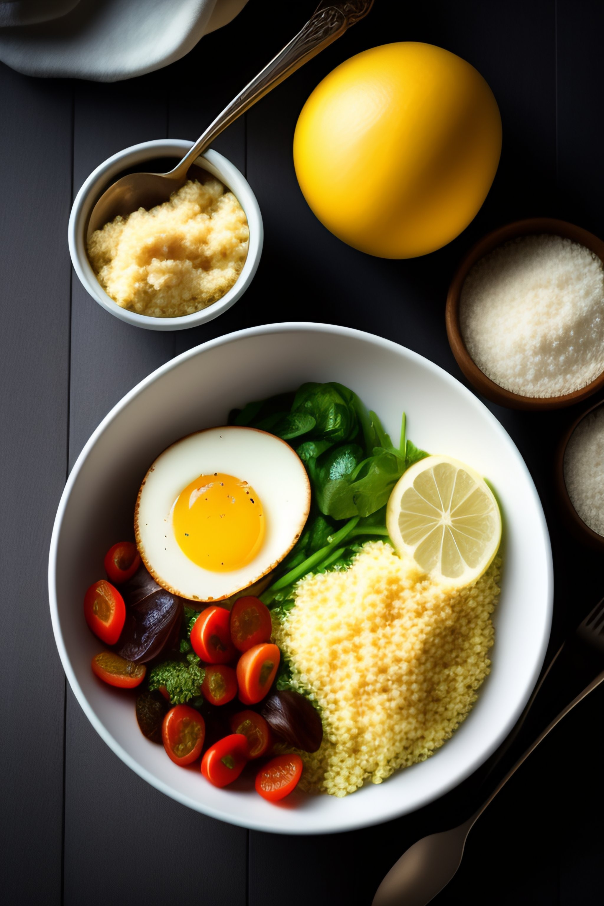 Lexica Lunch at desk, while working (laptop in background) white