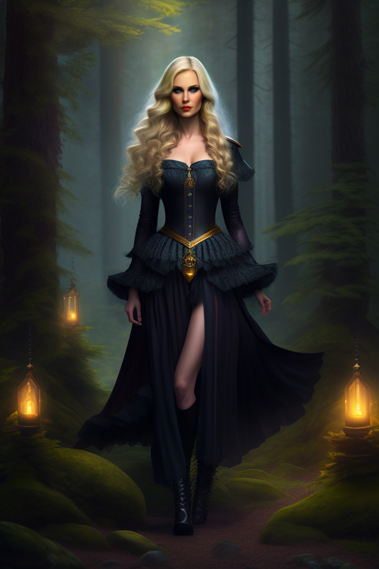 Lexica - In the dark forest, a blonde witch