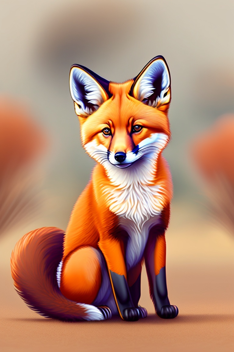 Lexica - Fox children's print design, hand-drawn