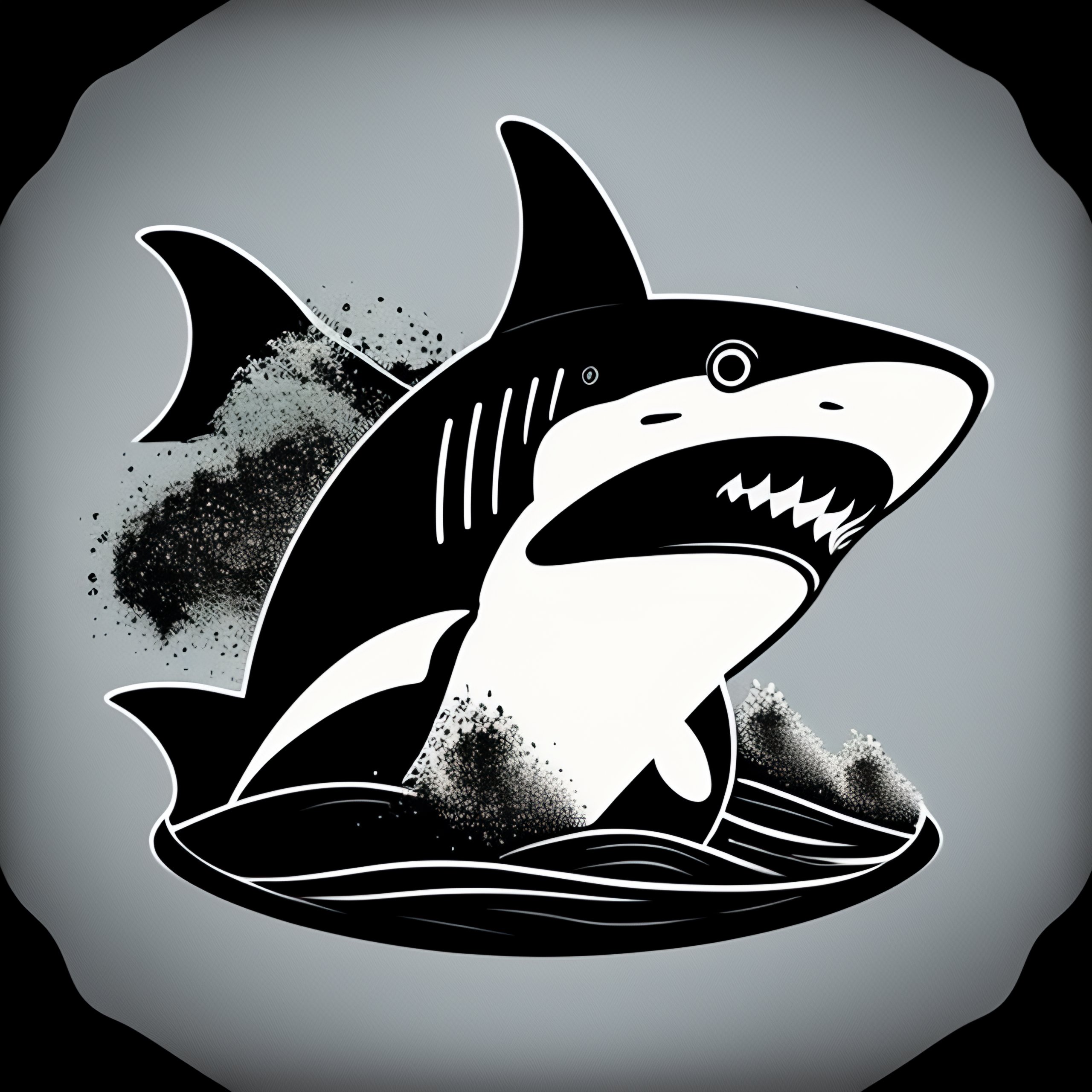 Lexica - Shark Logo, Vector Illustration, Unusual, Black And White ...